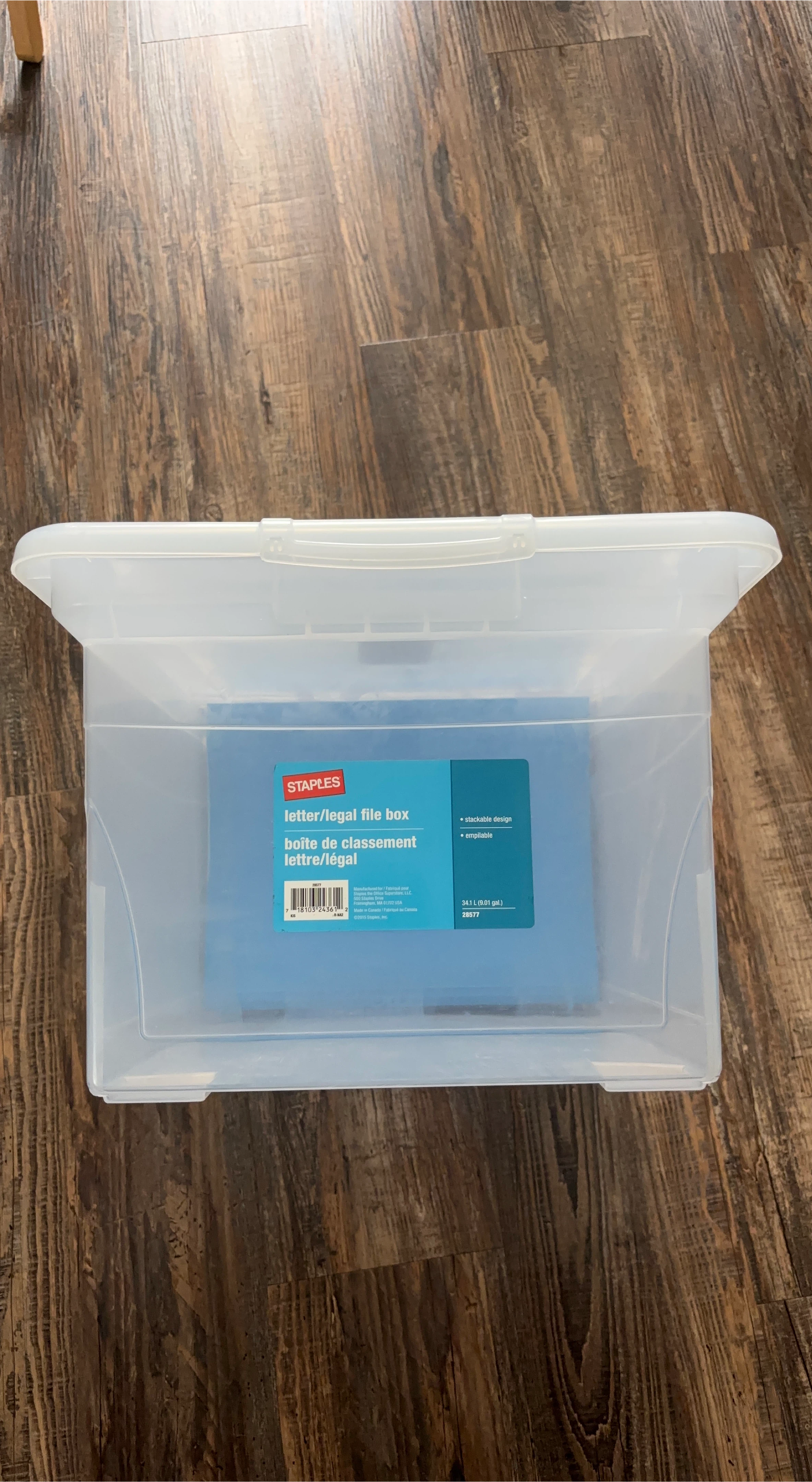 Staples Letter/Legal File Box with Hanging Folders