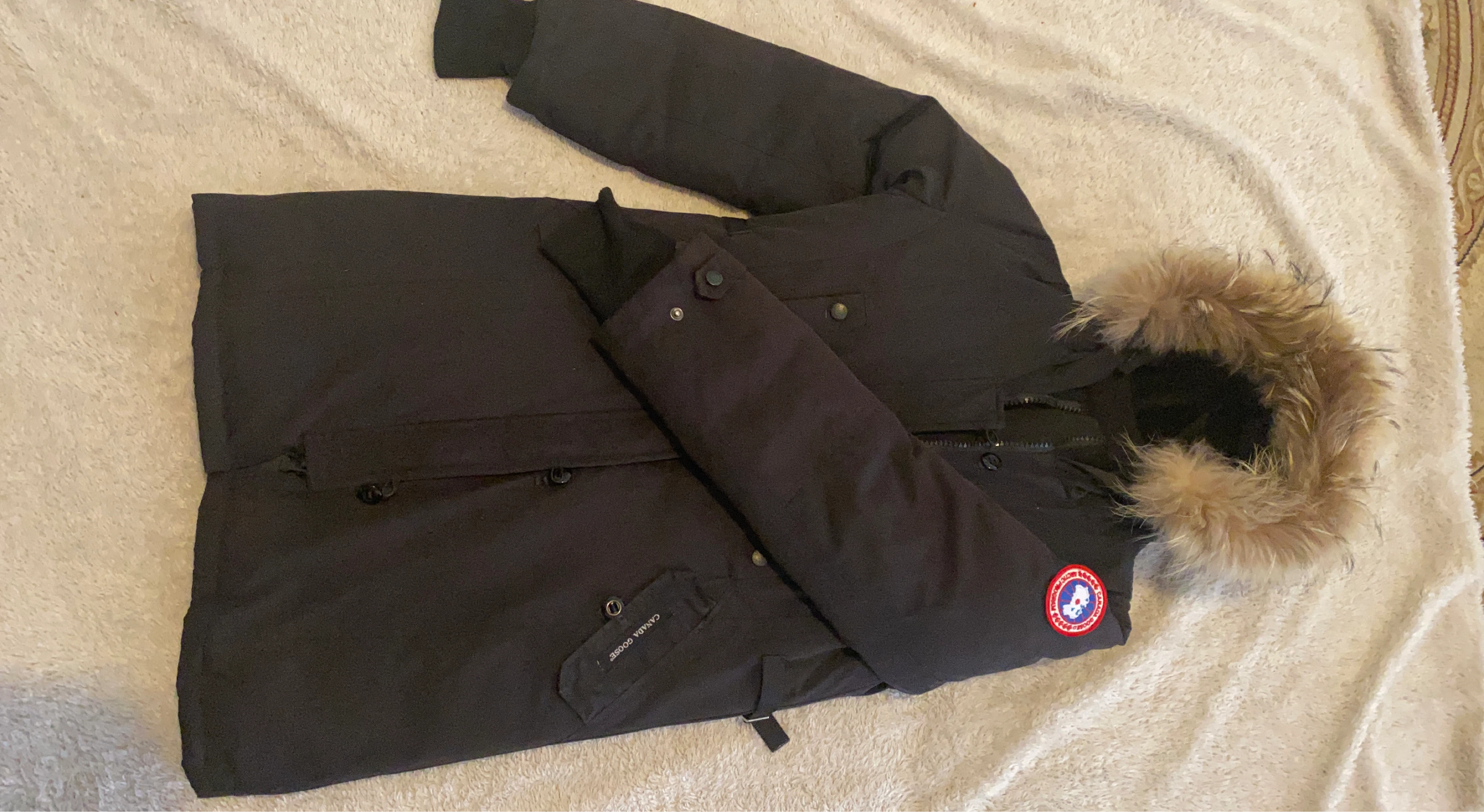 Canada Goose Black Down Parka with Fur Hood