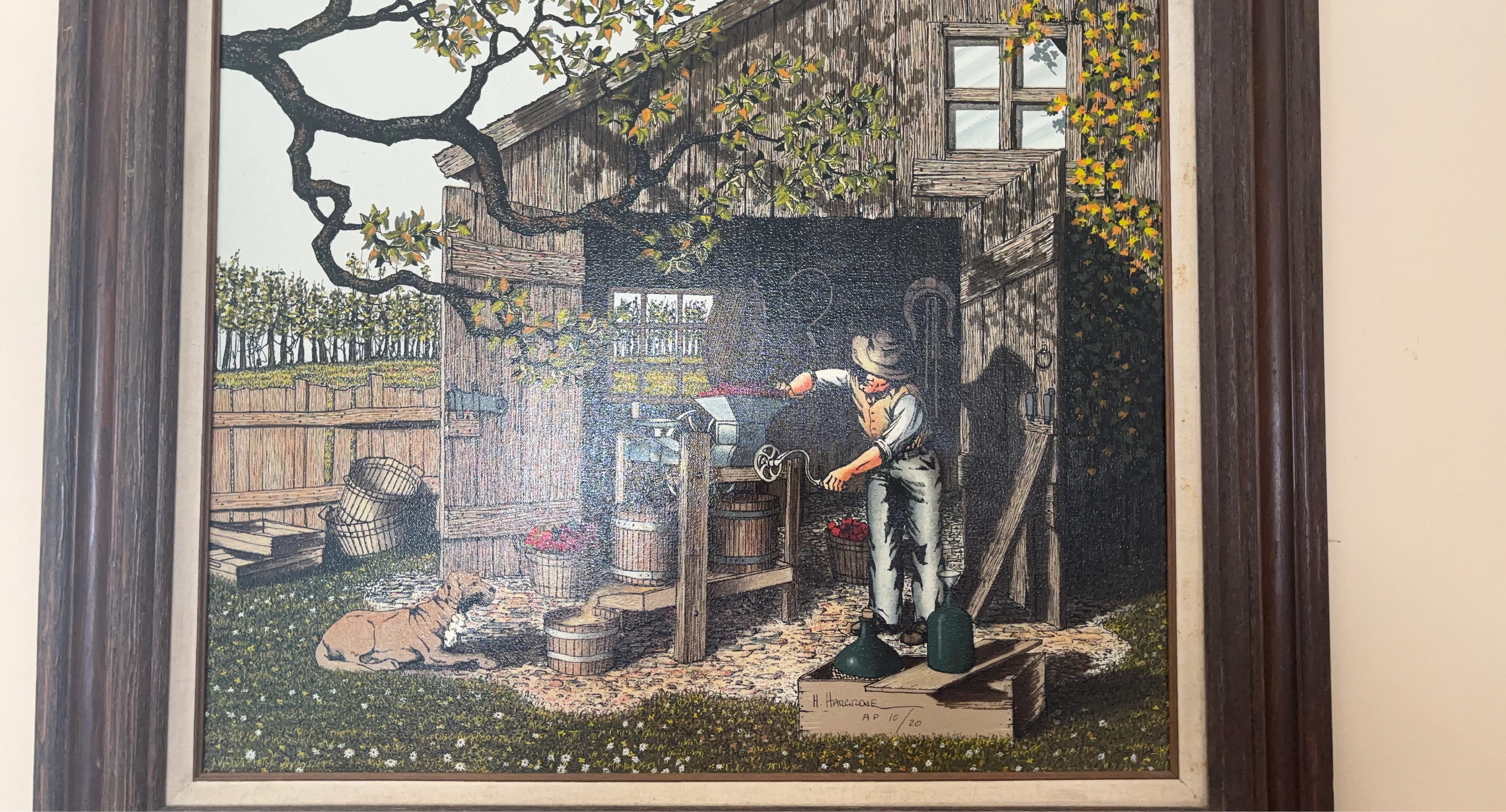 Vintage Farm Scene Print by H. Hargrave