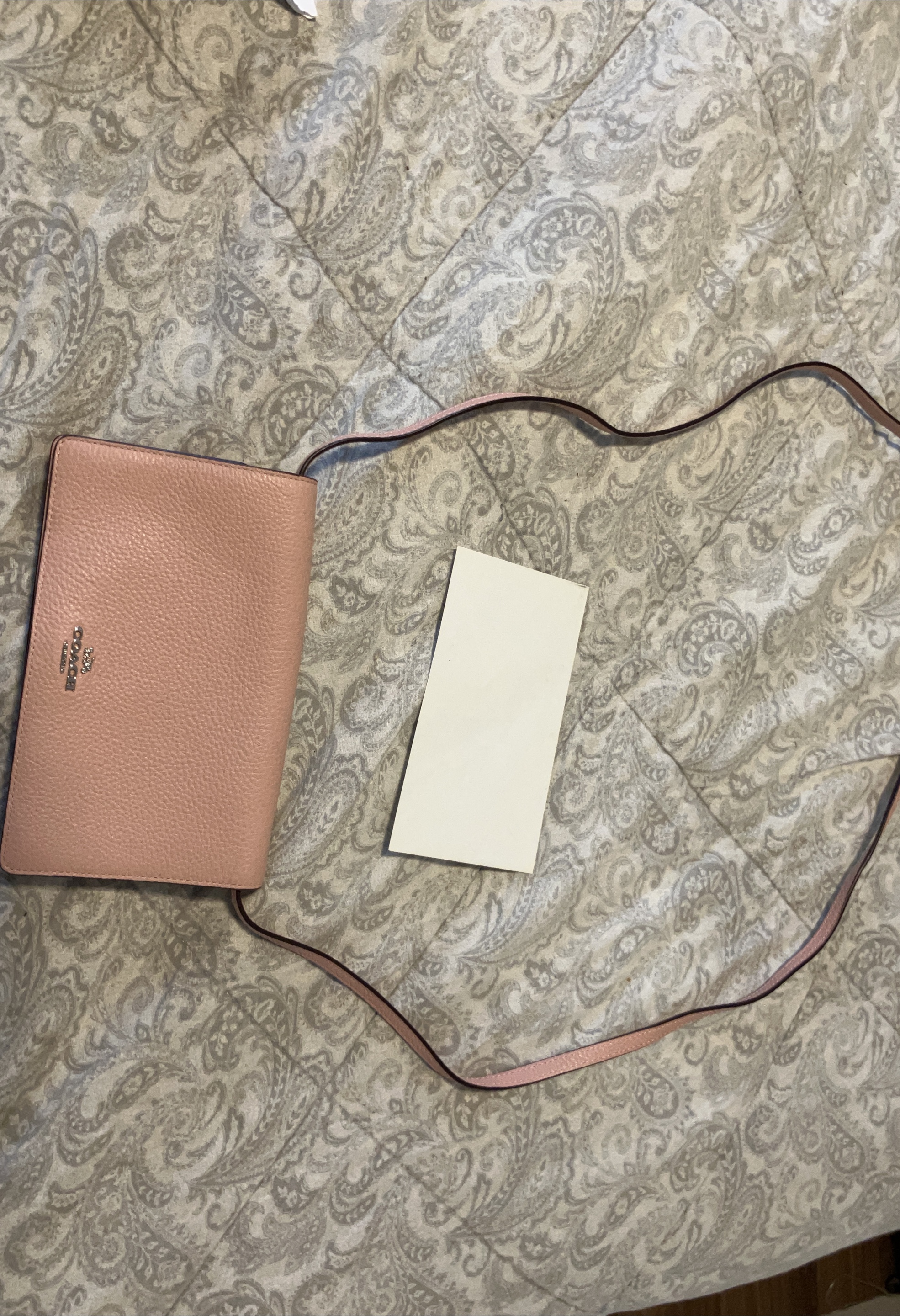 Coach Pink Leather Crossbody Clutch