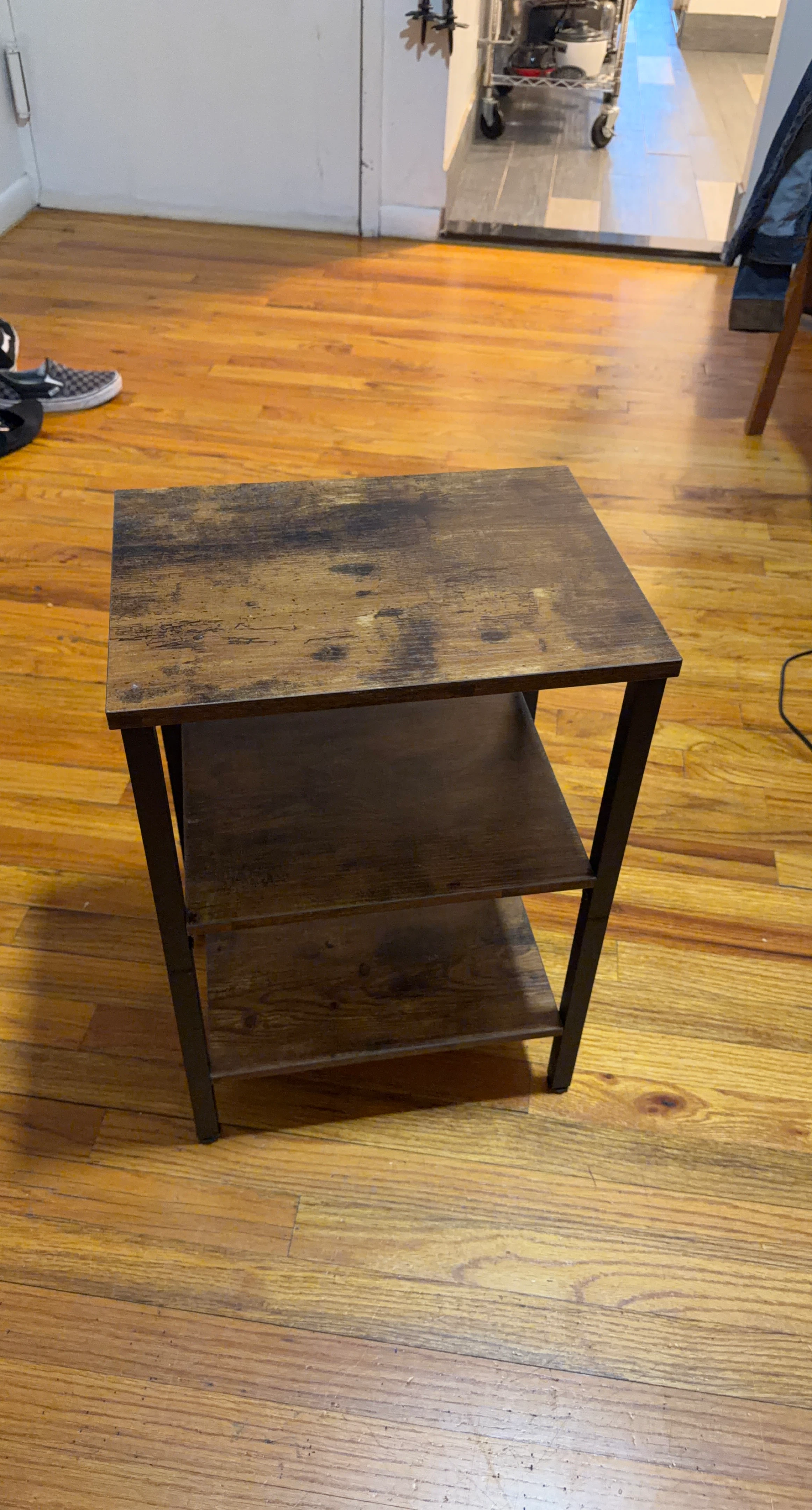 Rustic Wood-Look 2-Tier End Table