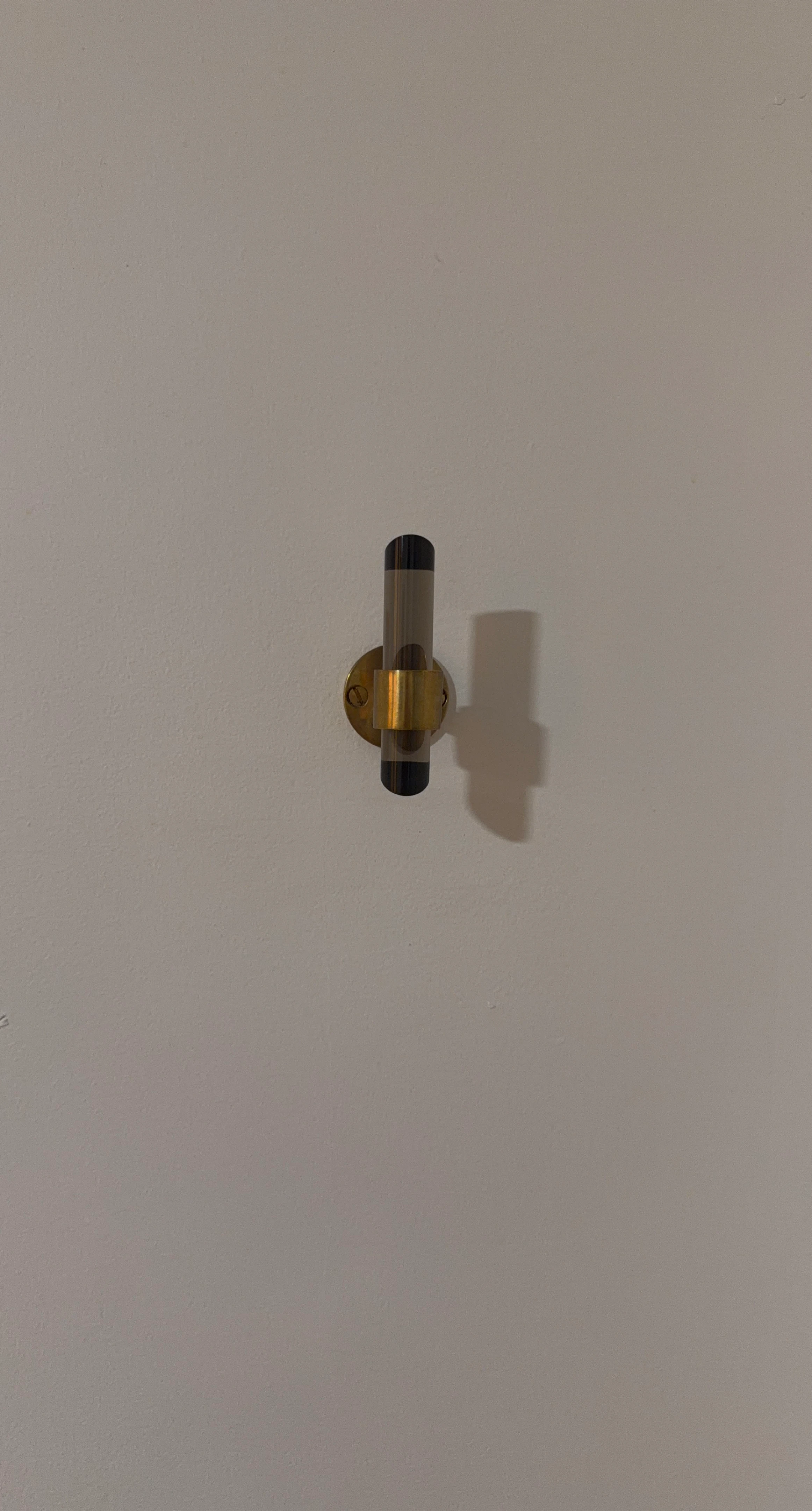 Modern Wall Hook - Brass and Smoke Lucite