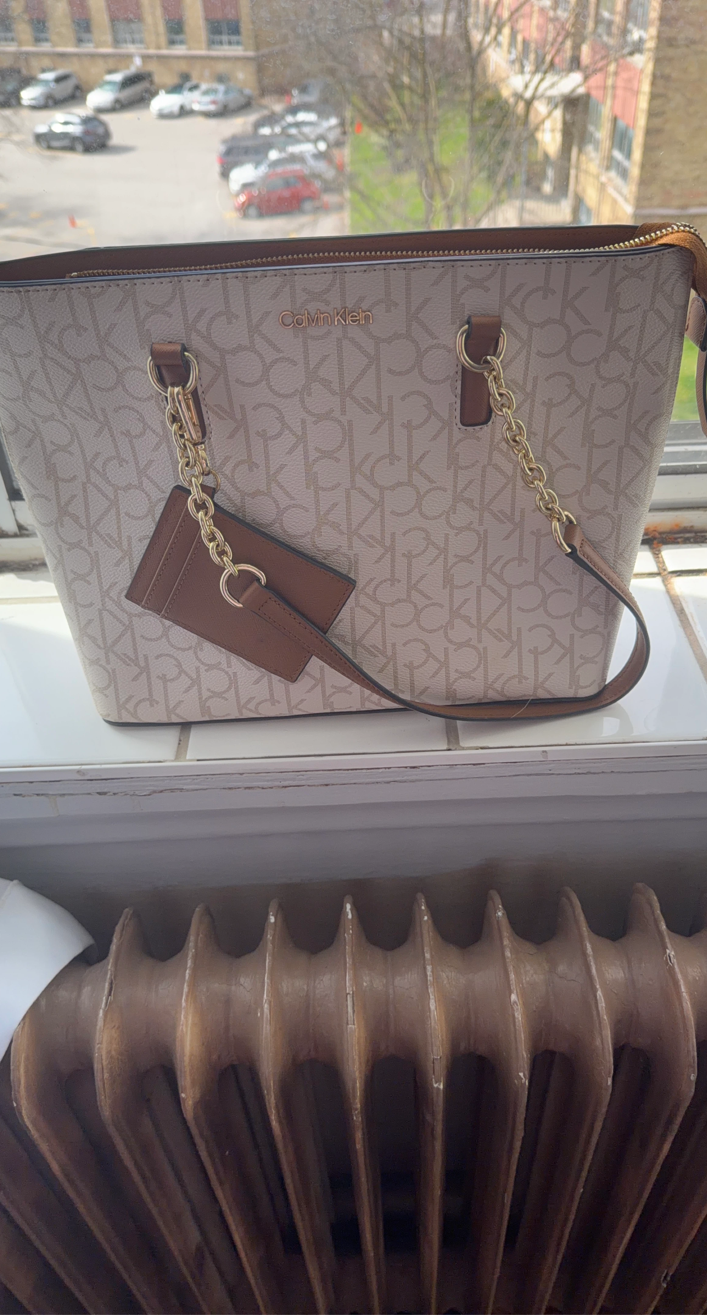 Calvin Klein Monogram Tote Bag with Cardholder