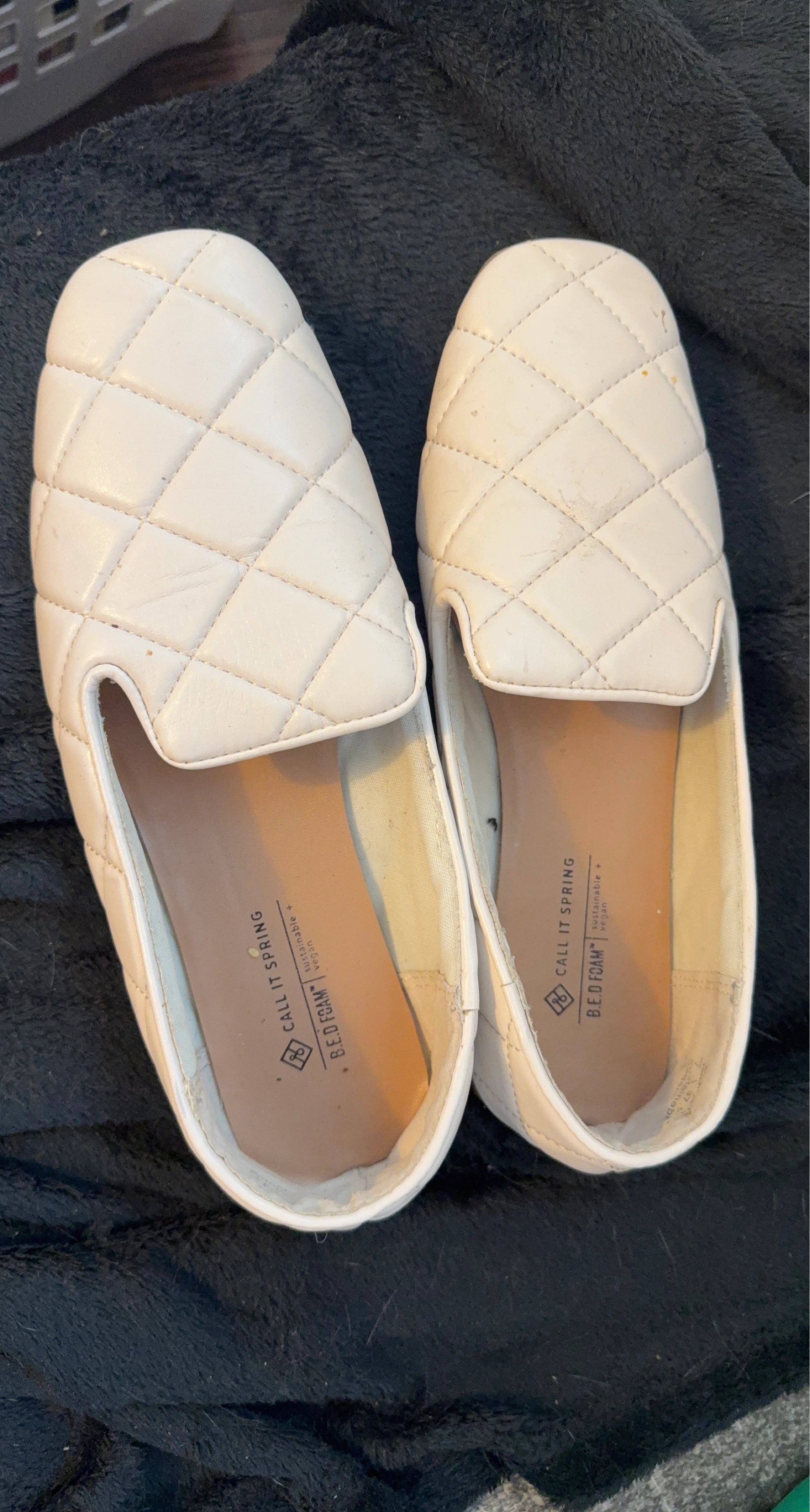 Call It Spring Quilted Loafers - Cream - Size 7