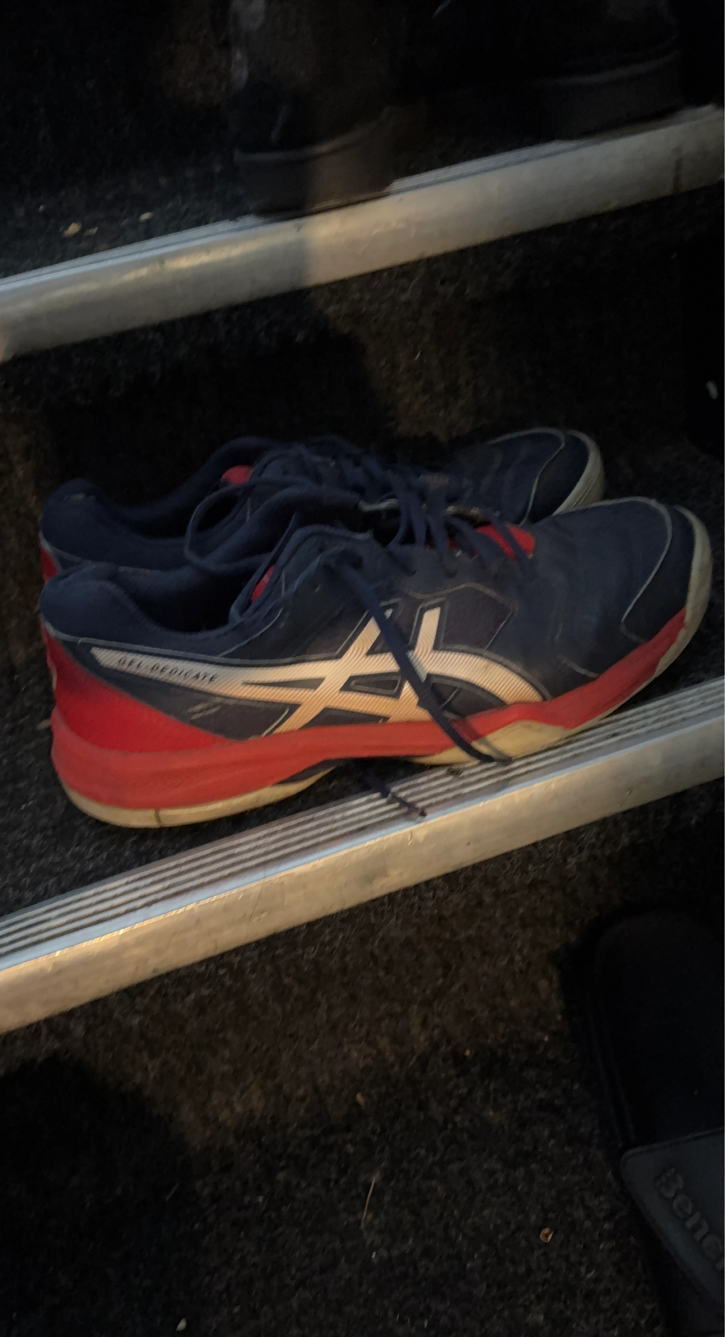 Asics Gel-Dedicate Tennis Shoes - Navy/Red