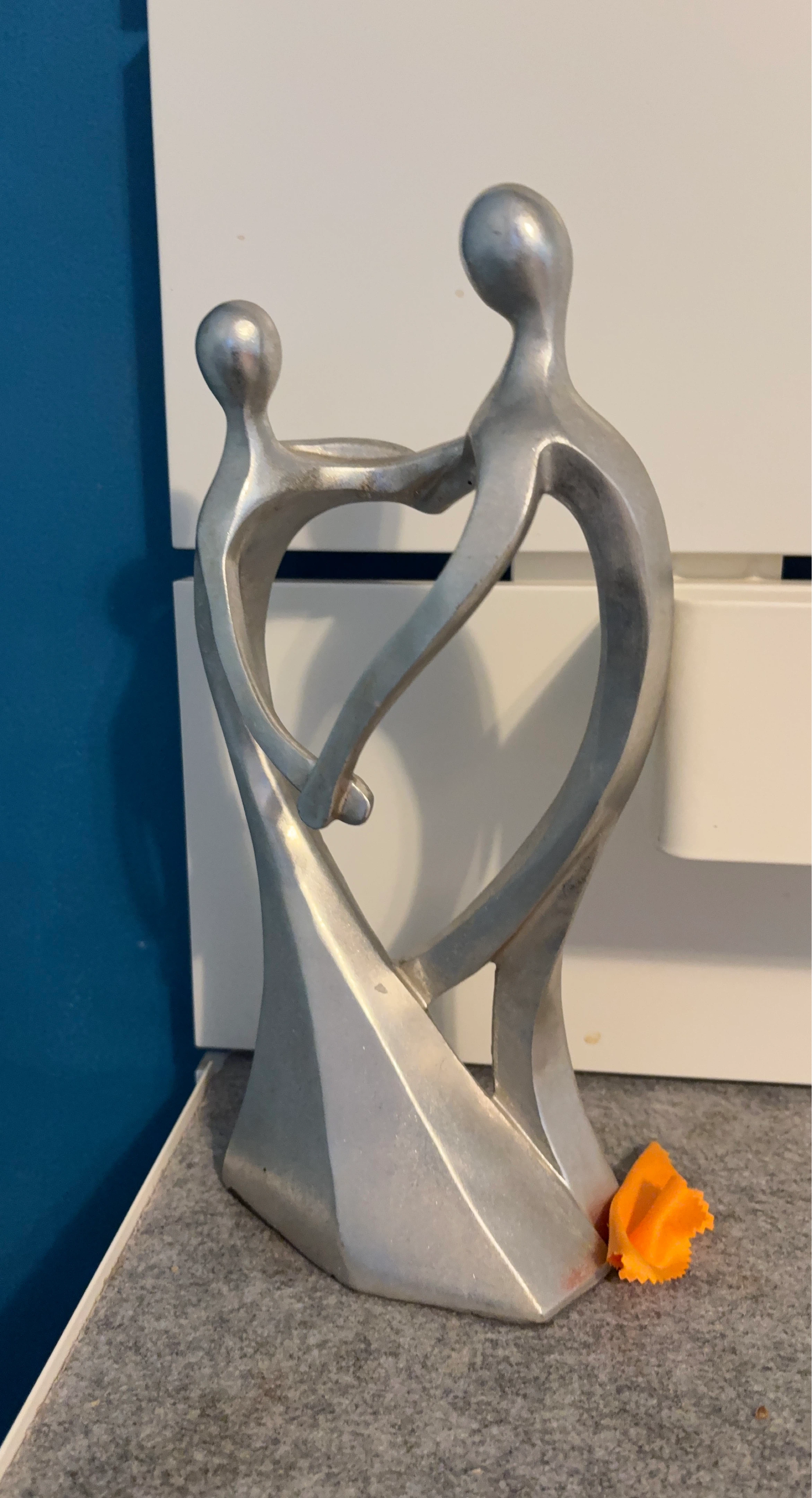 Silver Abstract Couple Sculpture
