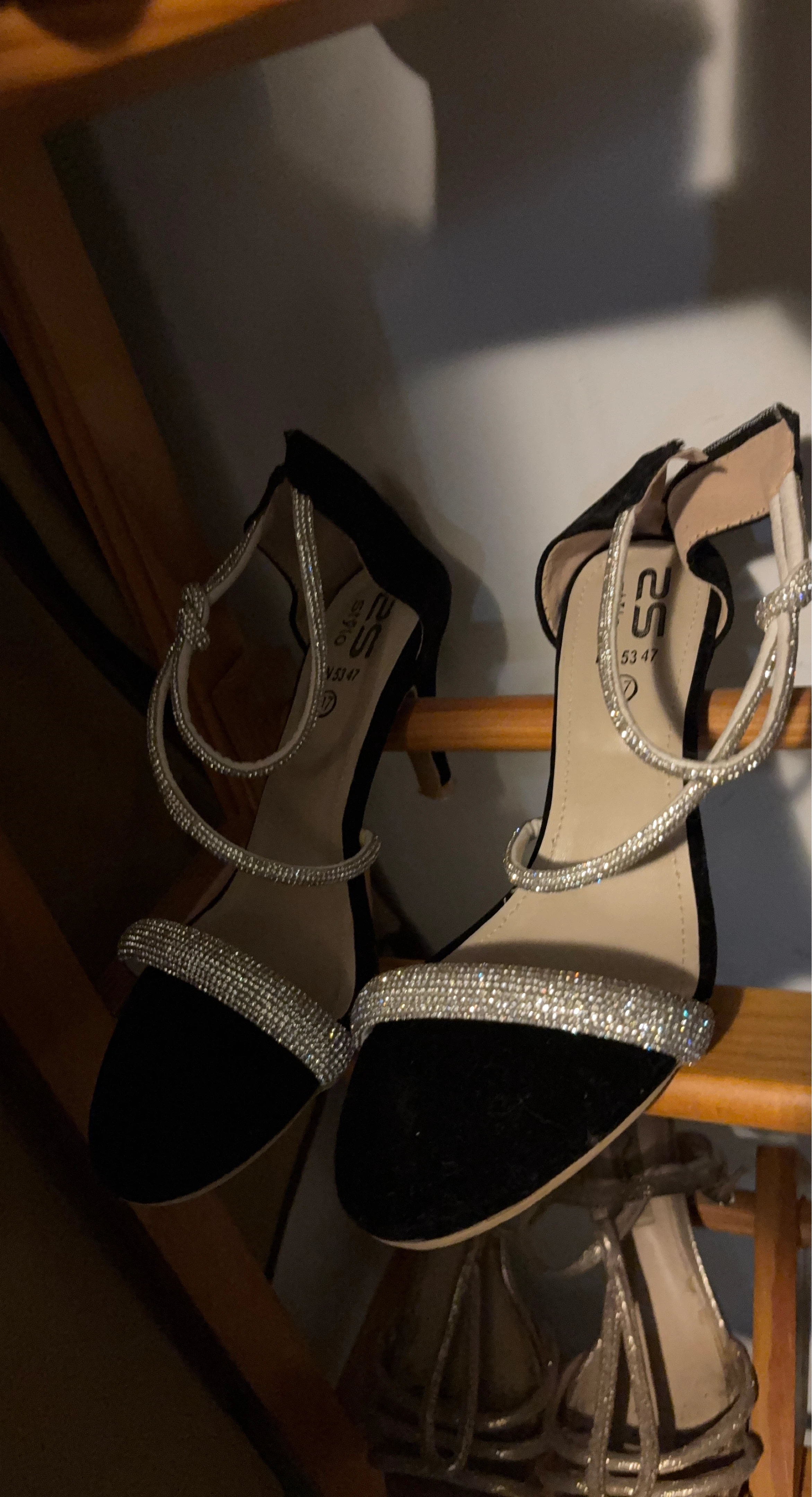 Black Embellished Heels Size 7