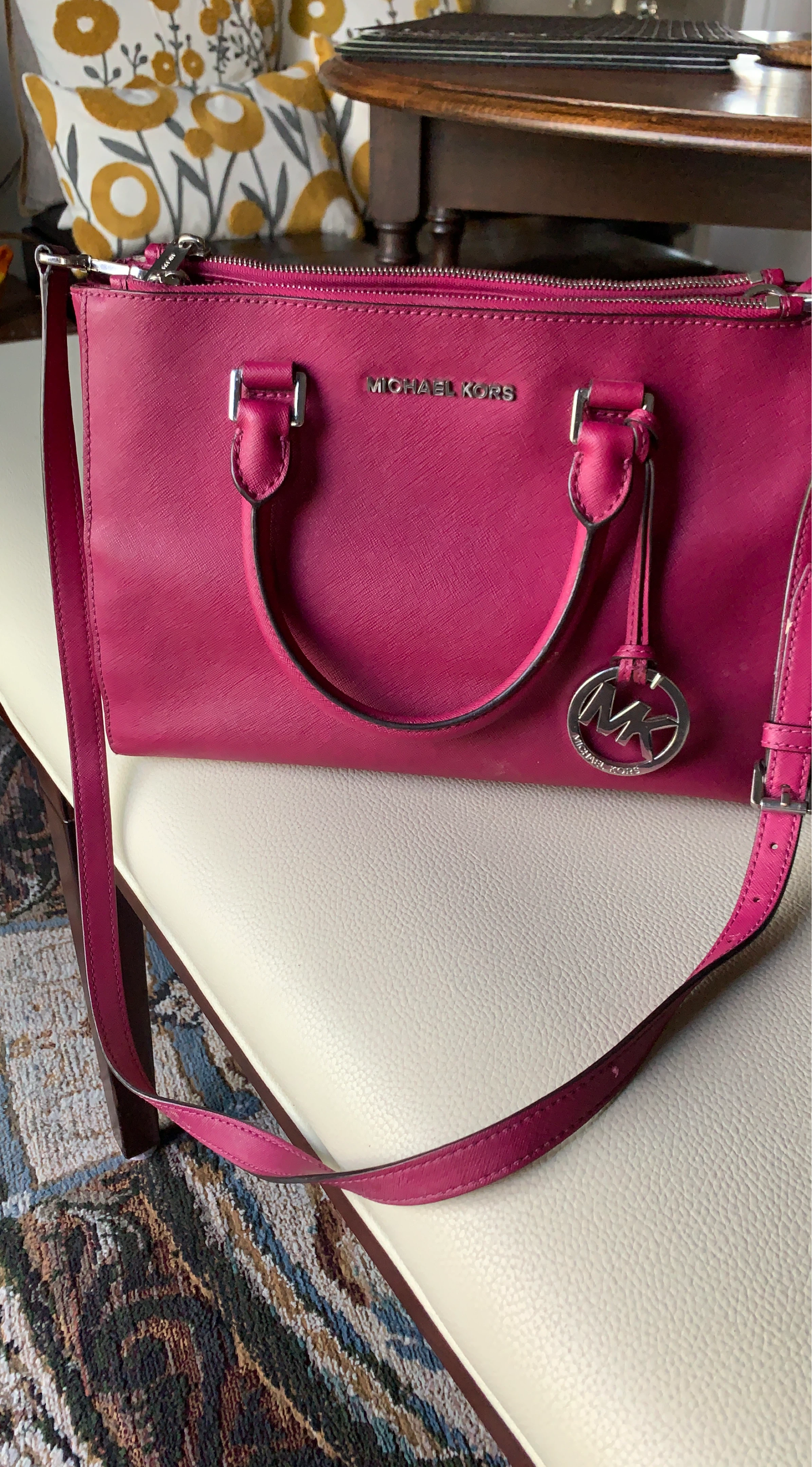 Michael Kors Pink Leather Satchel Handbag