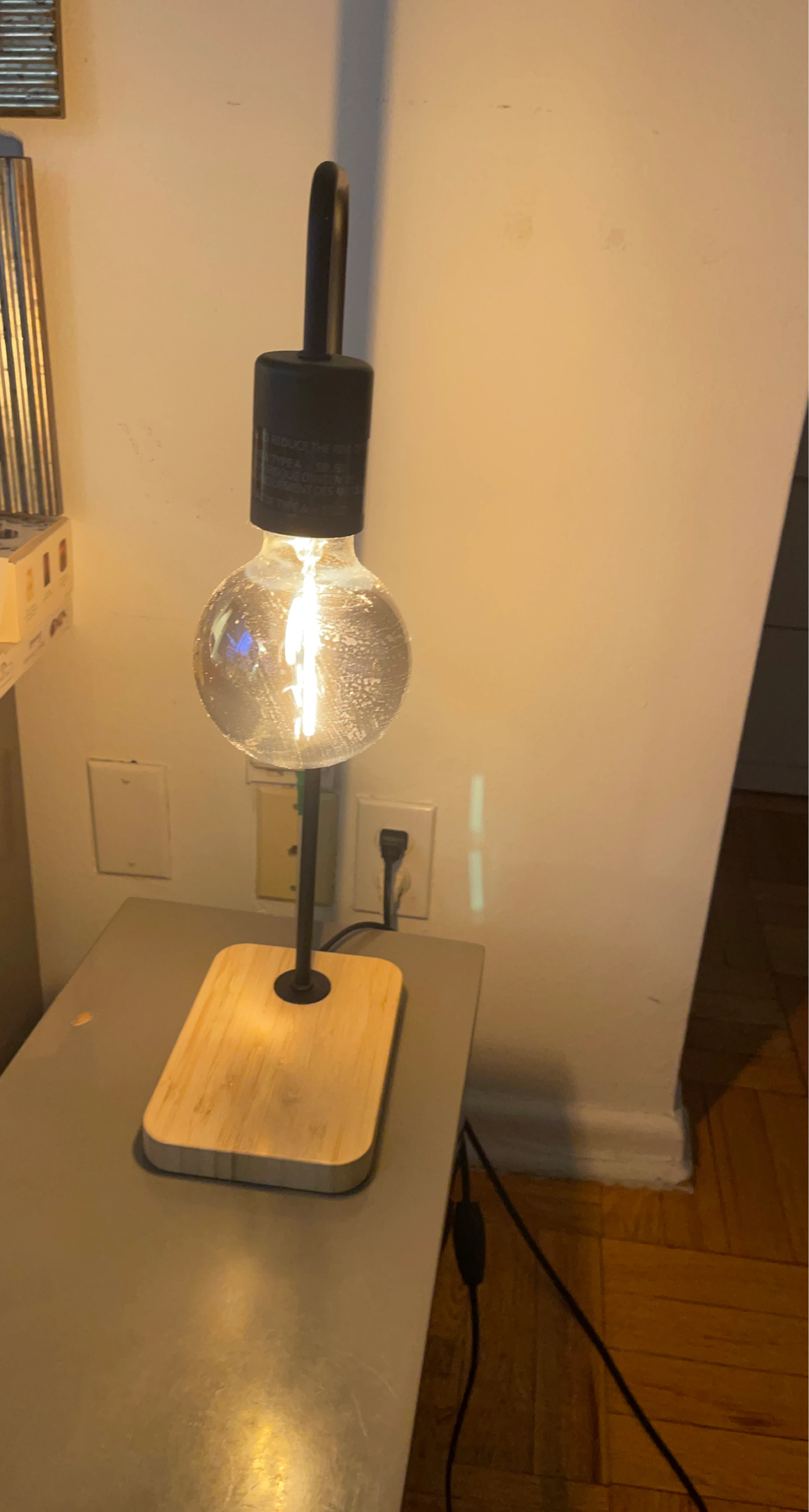 IKEA TVÄRHAND Table lamp, black/bamboo - photo 2