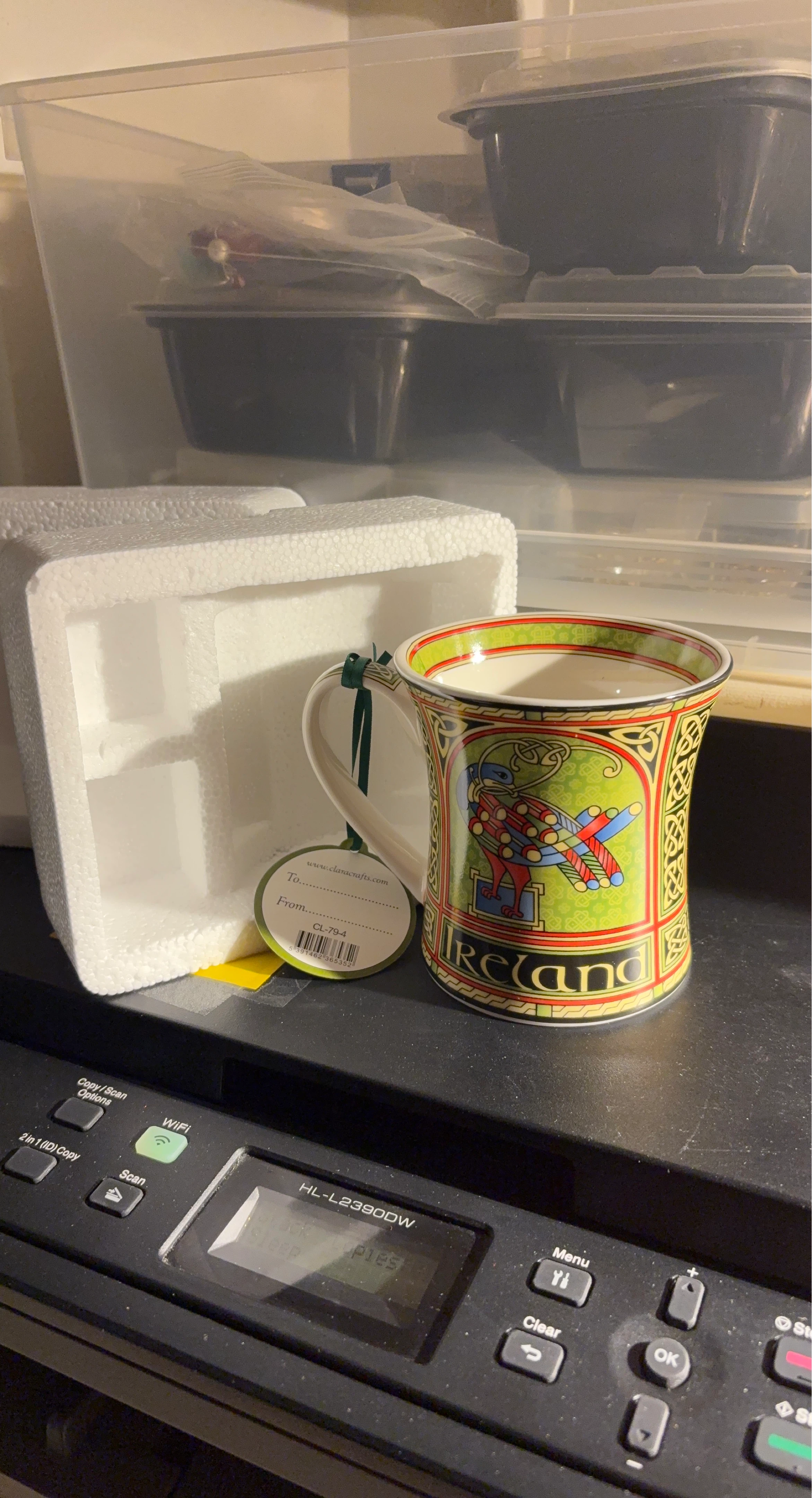Celtic Peacock "Ireland" Mug with Original Packaging