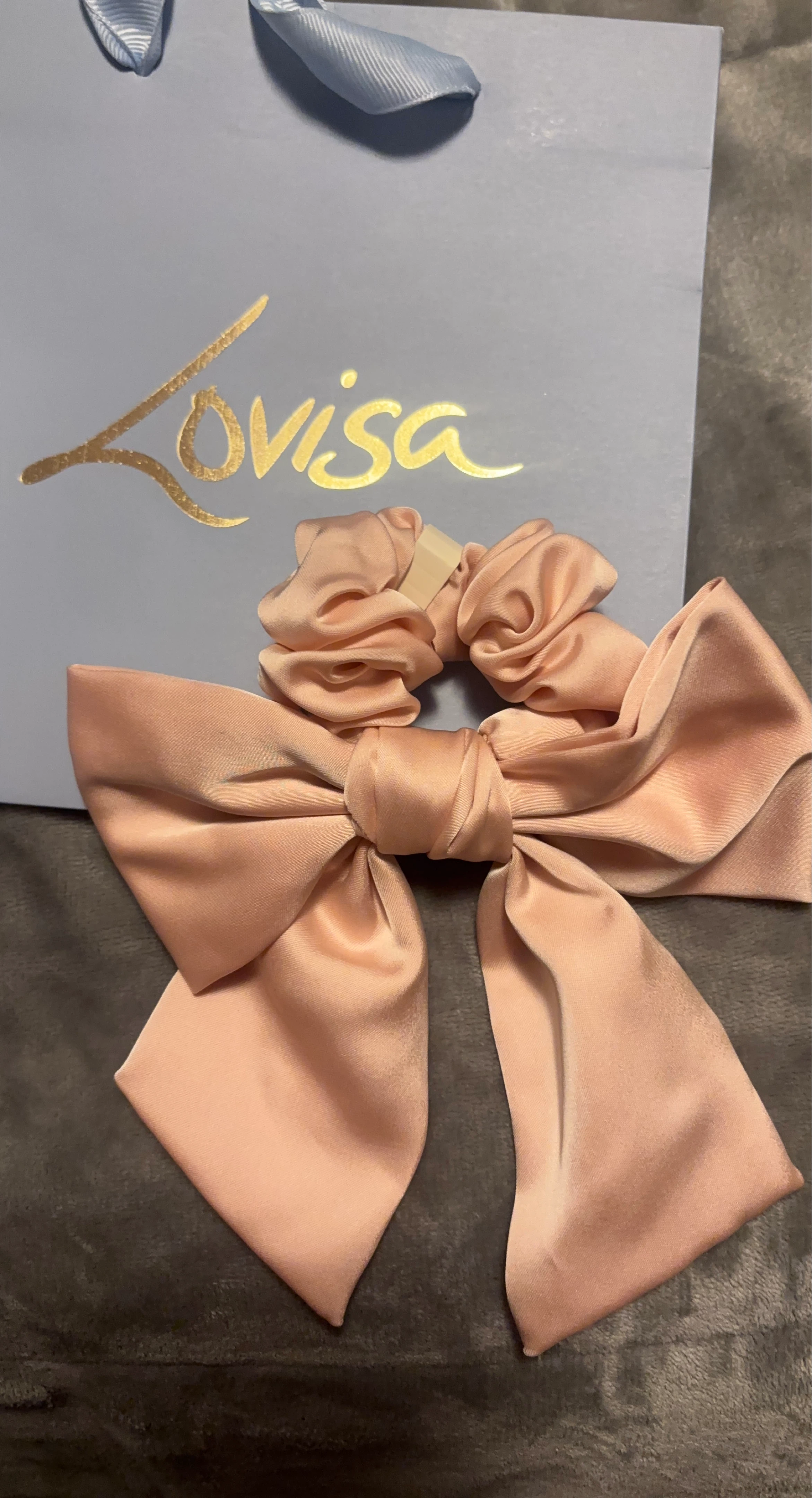 Lovisa Pink Satin Bow Scrunchie with Bag