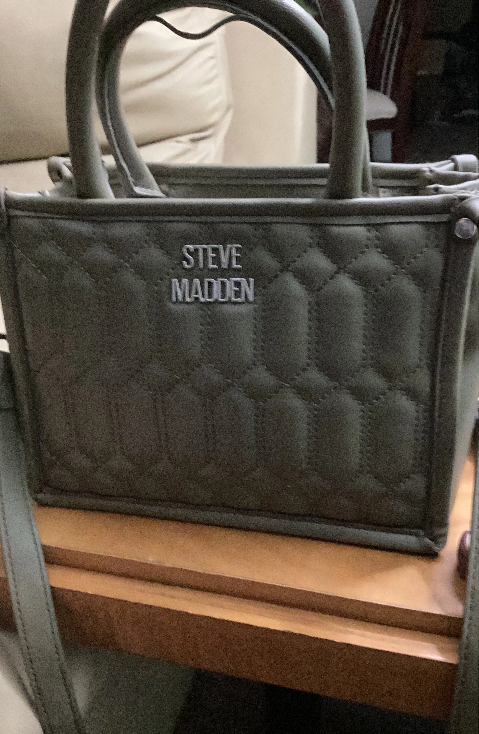 Steve Madden Quilted Mini Tote Bag - Olive Green