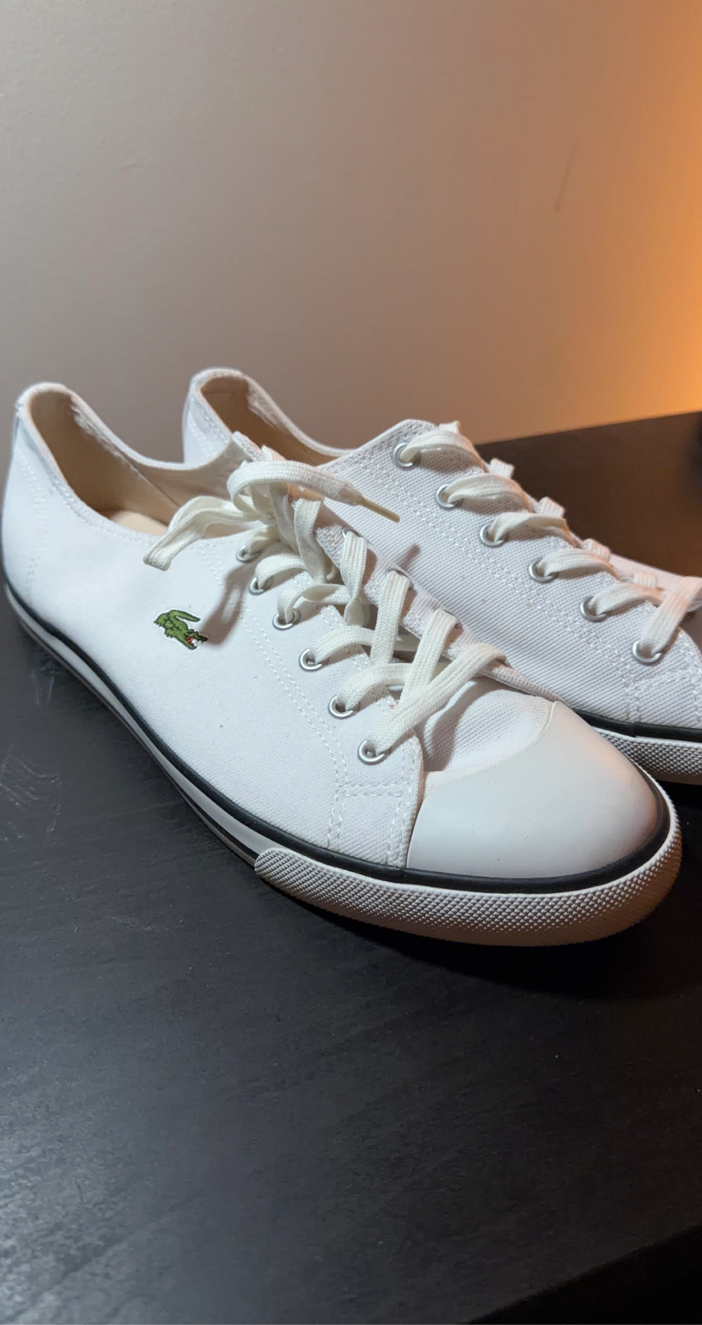 White Lacoste Canvas Sneakers
