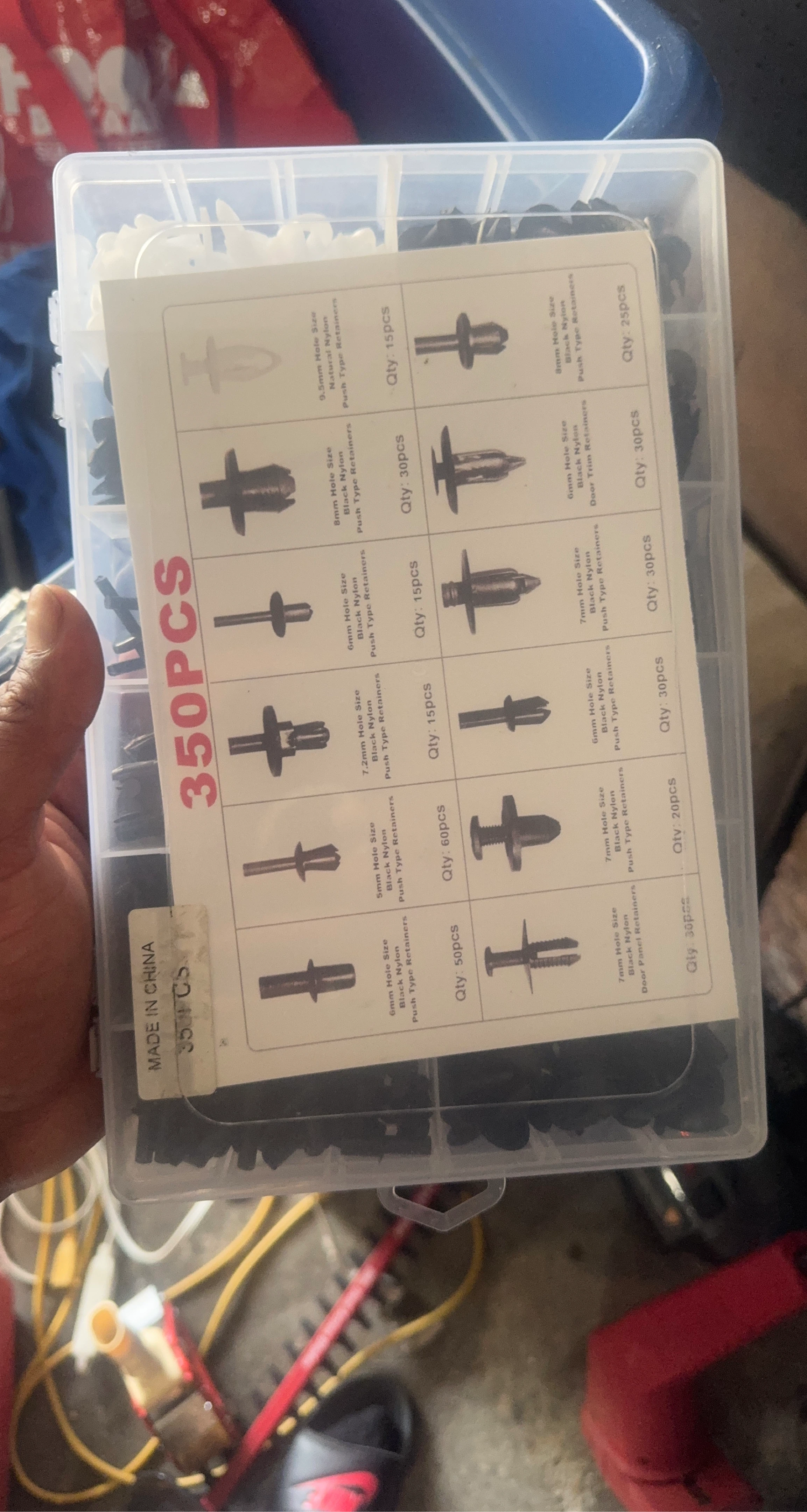 350 Piece Assorted Auto Body Push Rivet Clip Kit