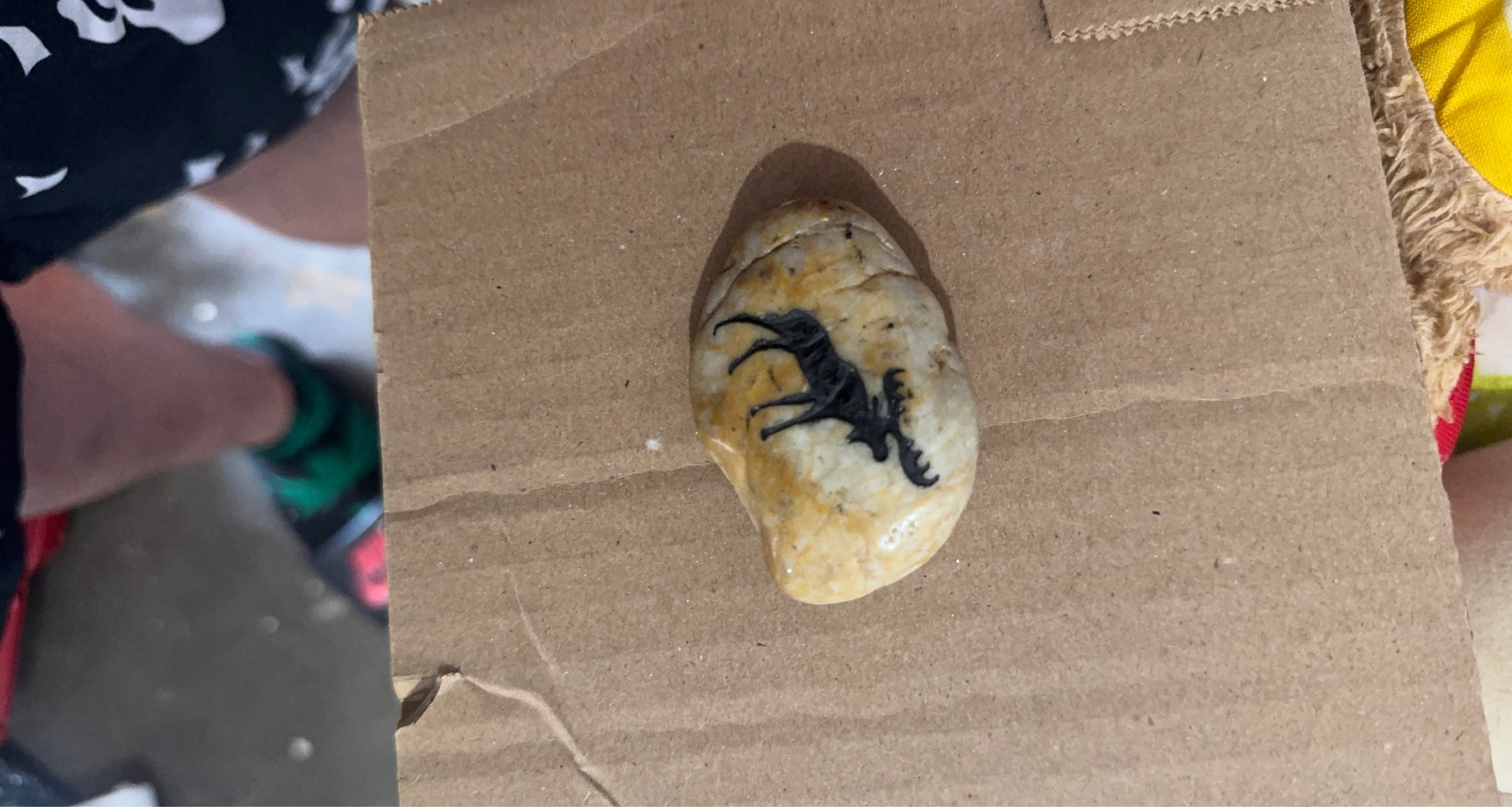 Painted Rock with Moose Design