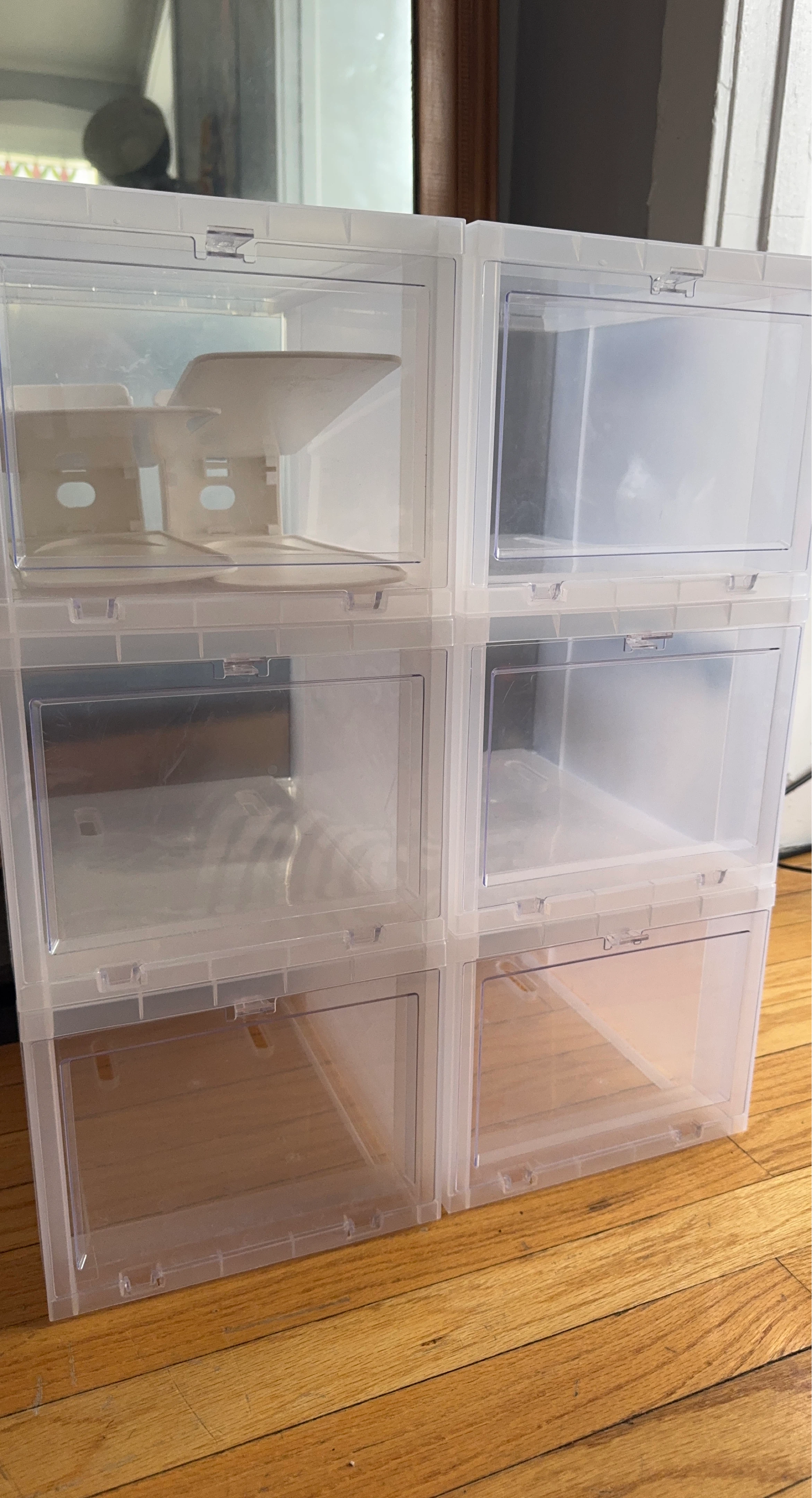 Stackable Clear shoe Storage Boxes (Set of 6)