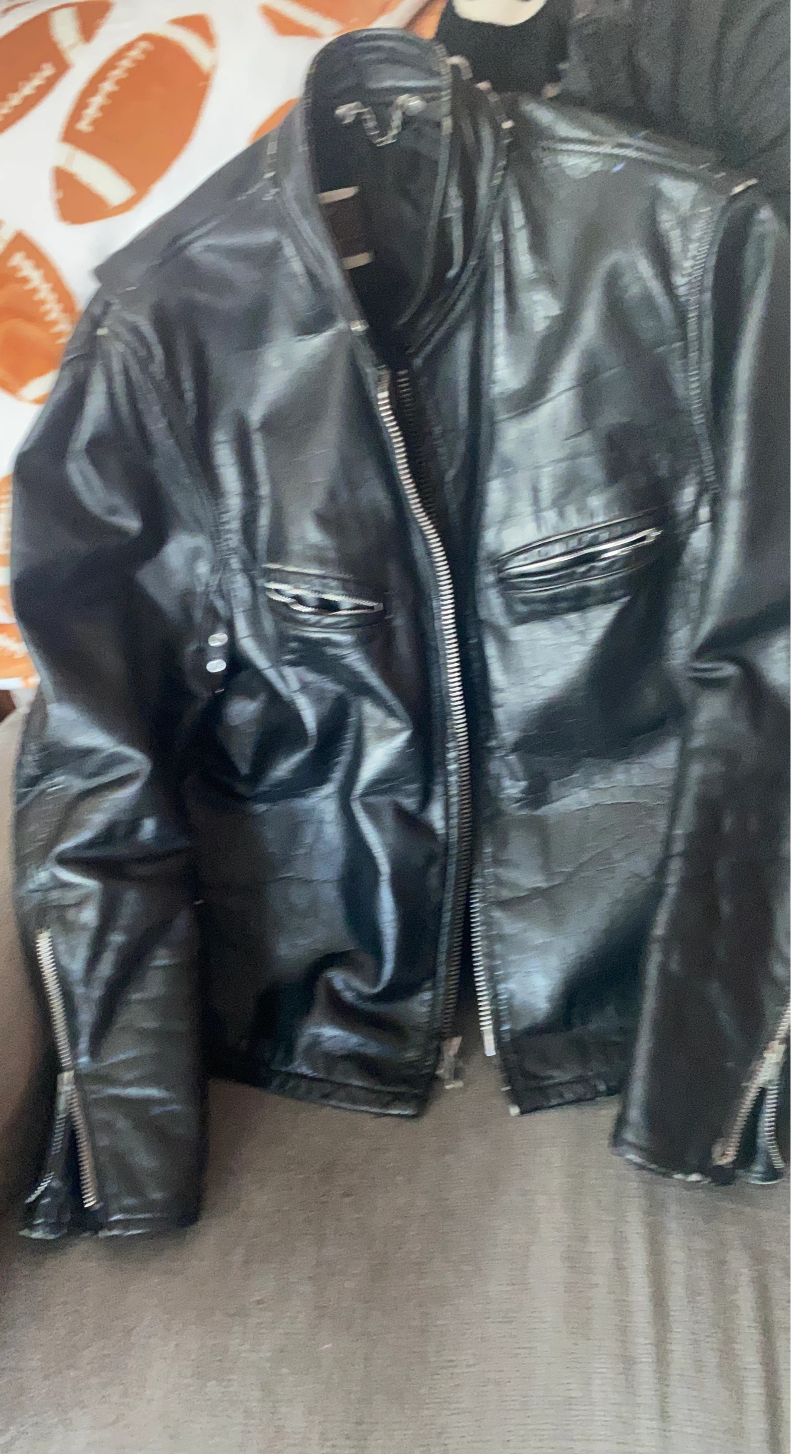 Vintage Black Leather Motorcycle Jacket