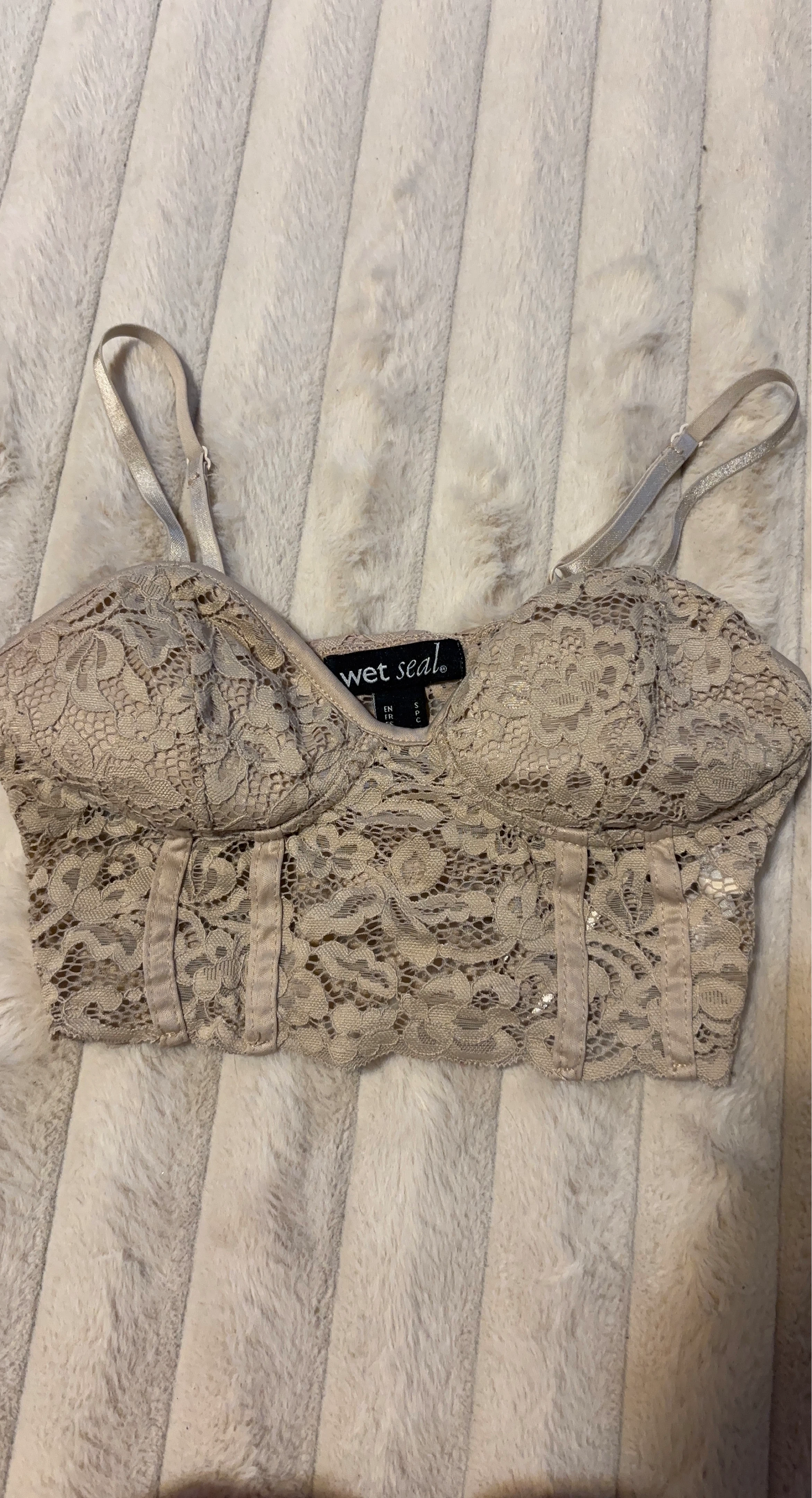 Wet Seal Lace Bralette - Beige - Size S