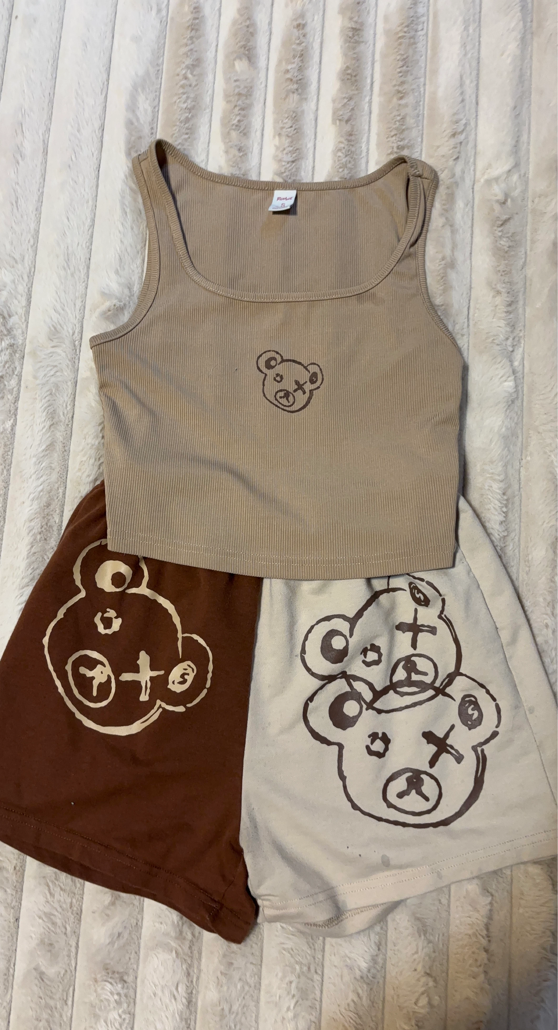 Women's Ribbed Tank Top and Shorts Set