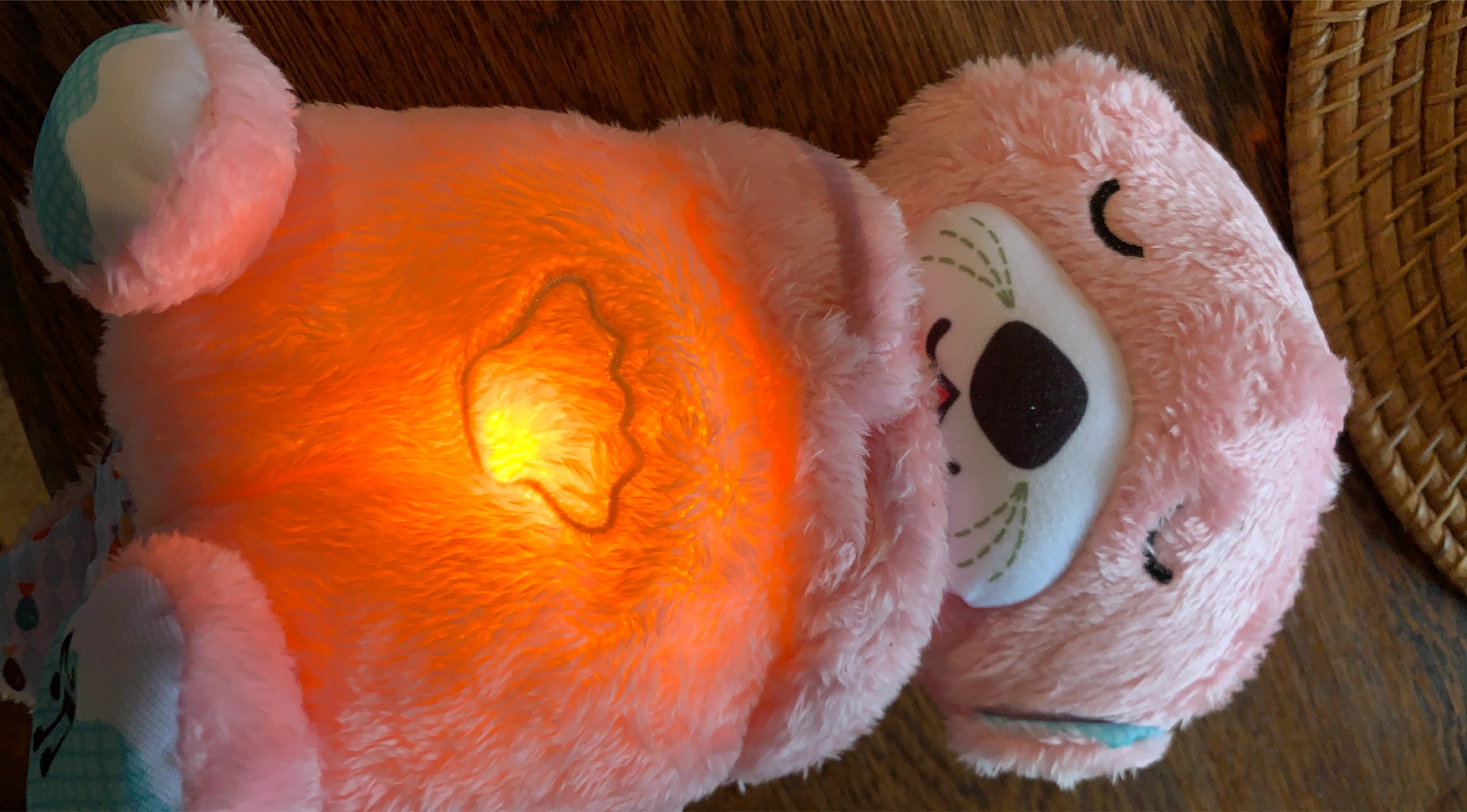 With calming music Pink Stuffed Animal Night Light