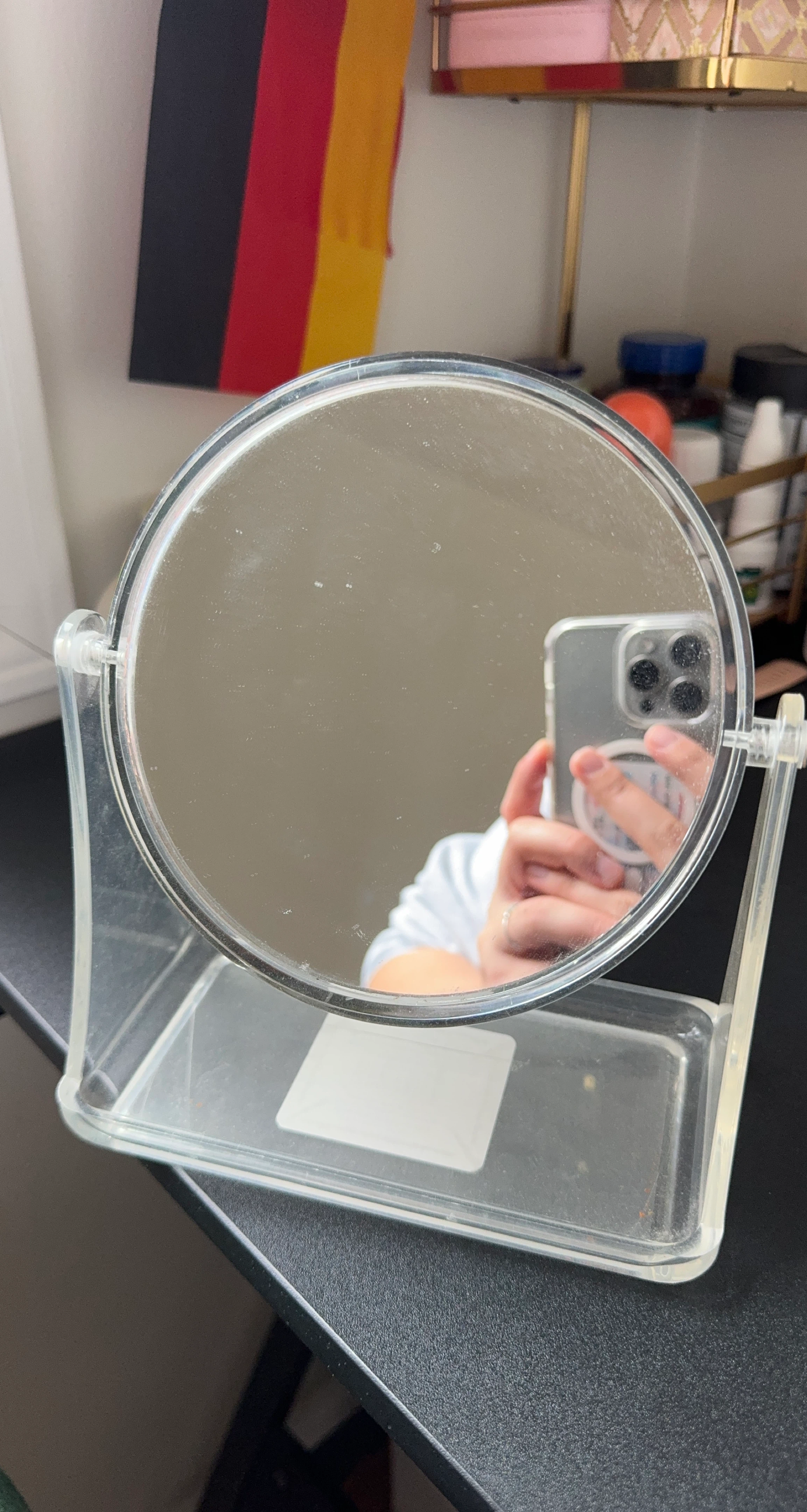 Clear Plastic Vanity Mirror