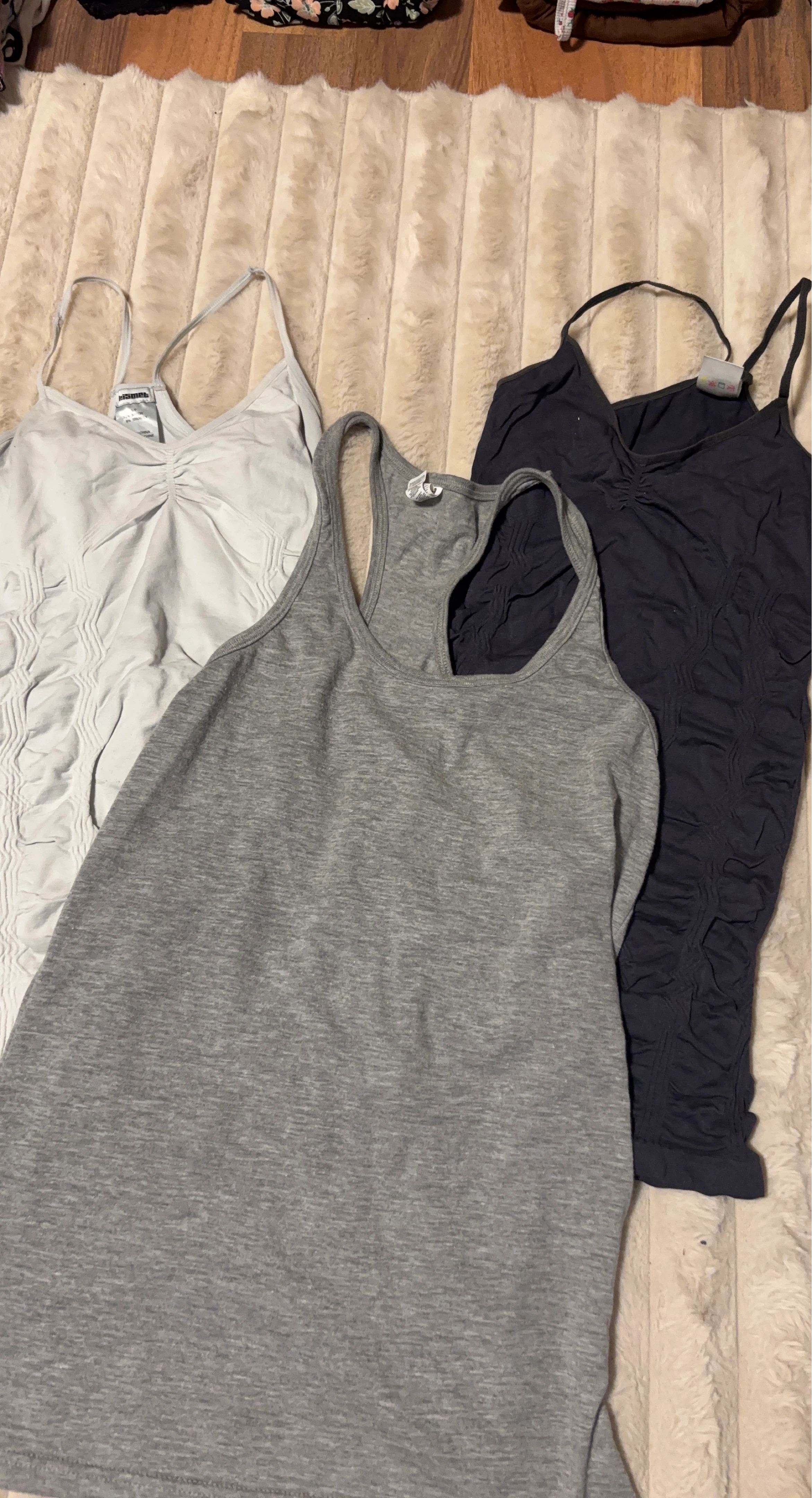 3 Tank Tops - Grey, Light Grey, Navy
