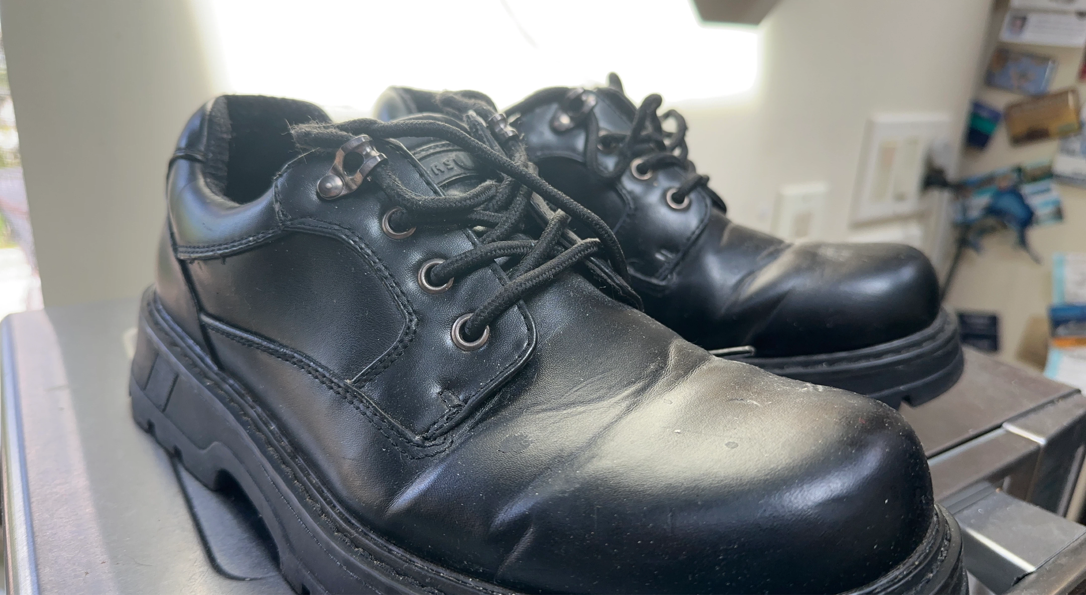 Steel -Toe Work Shoes. size 10