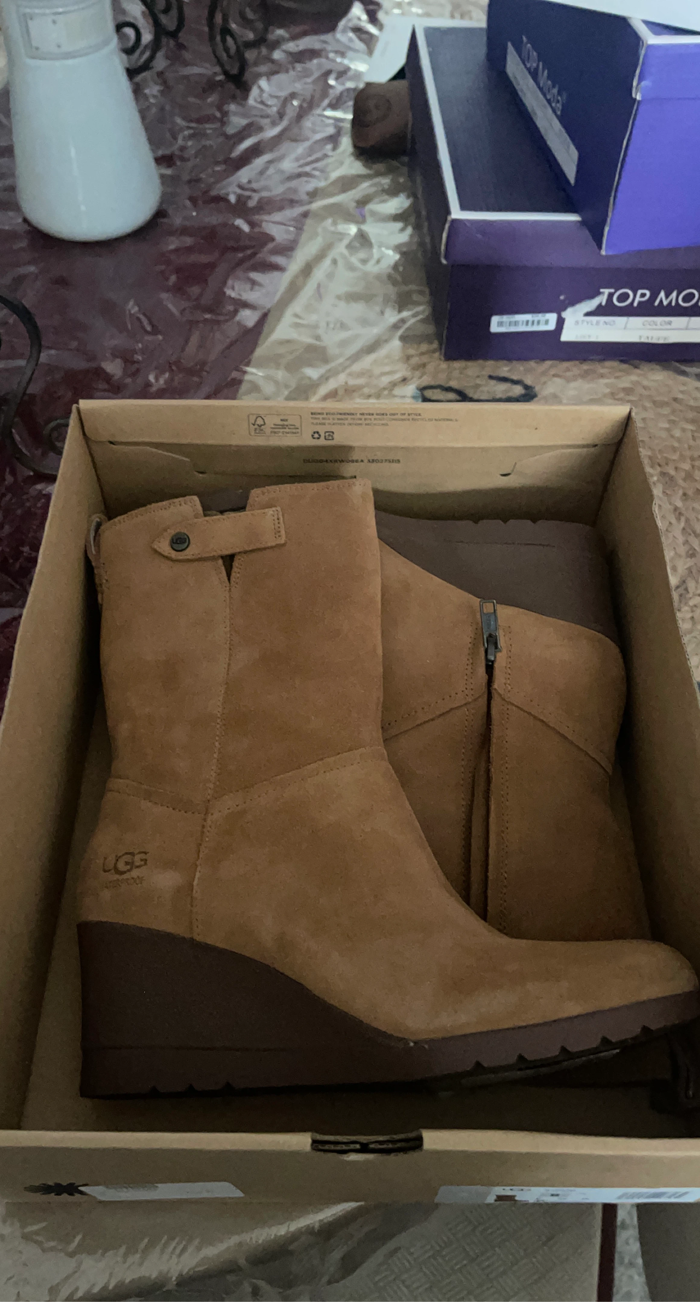 UGG Waterproof Suede Wedge Boots