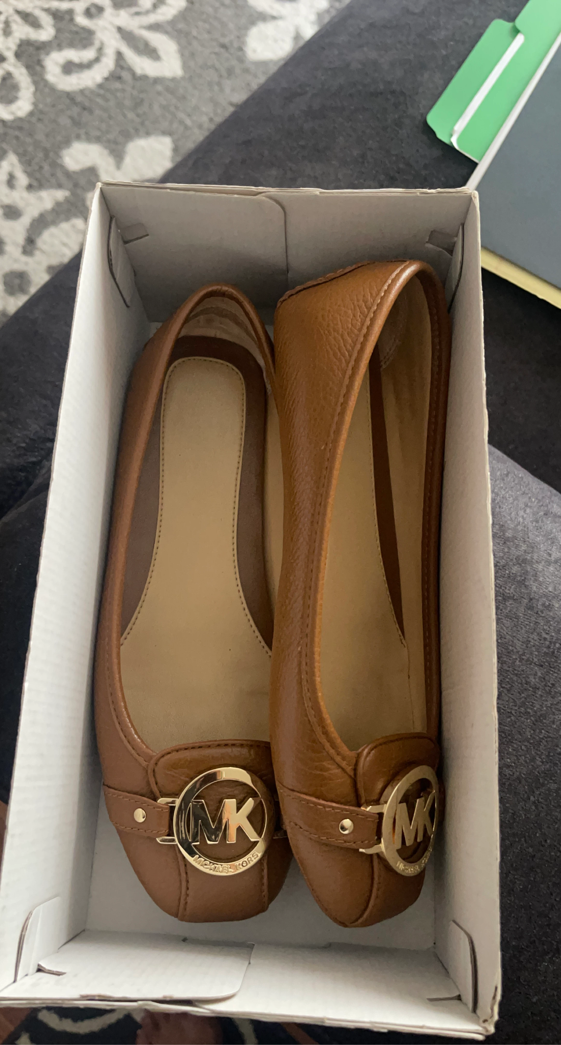 Michael Kors Women's Brown Leather Ballet Flats