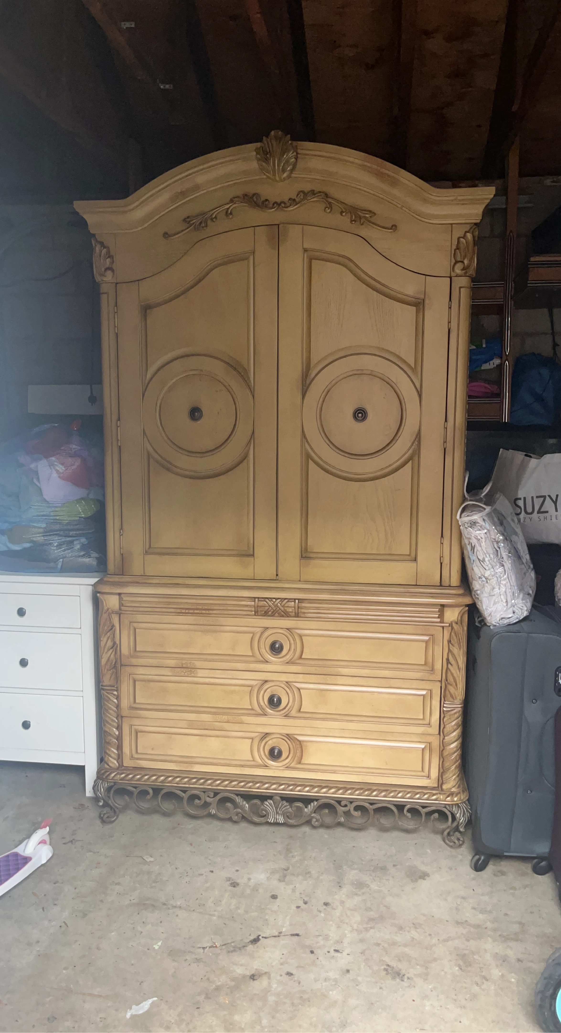 Wooden Armoire with Drawers