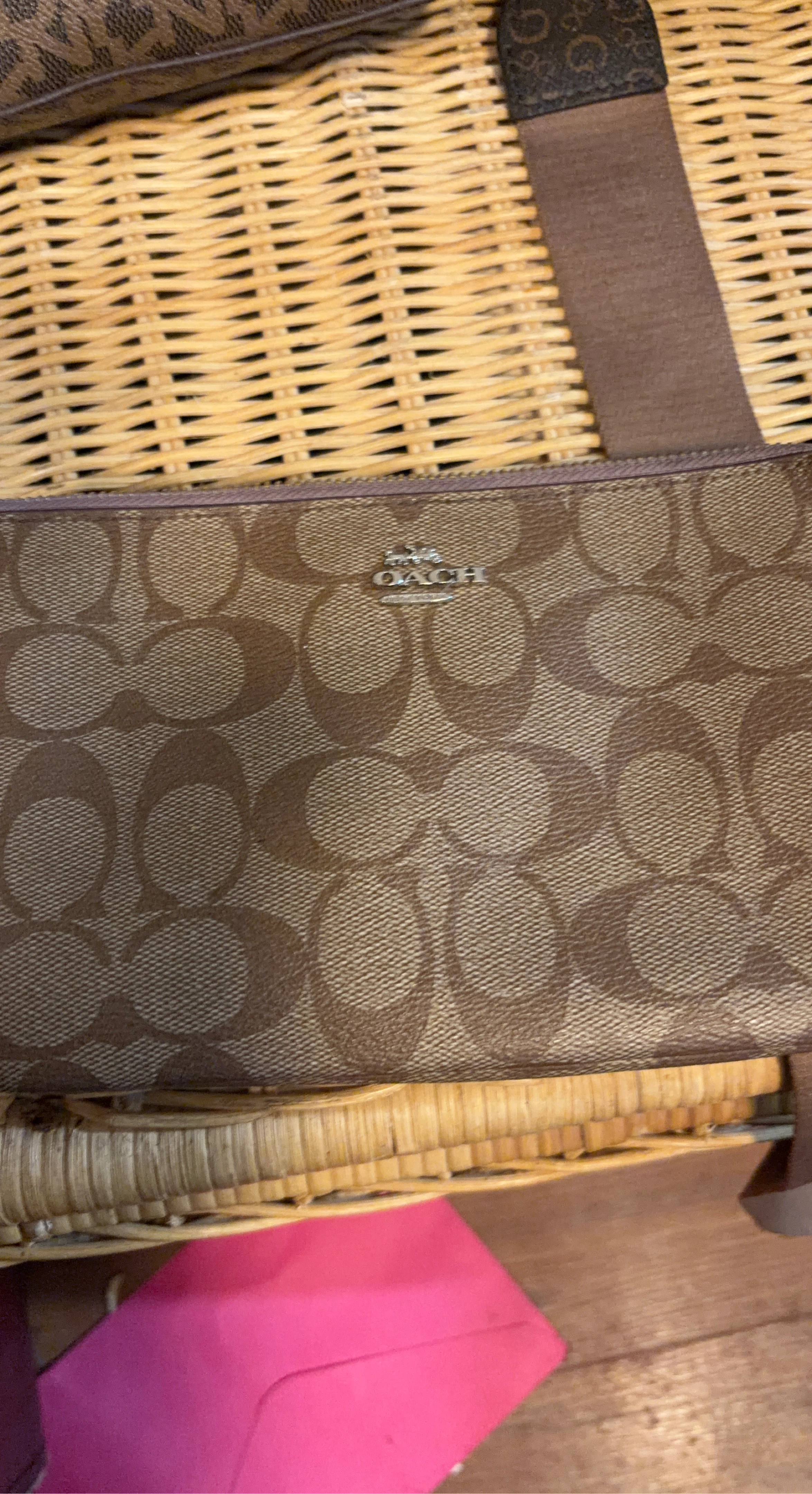 Coach Signature Monogram Cosmetic Bag