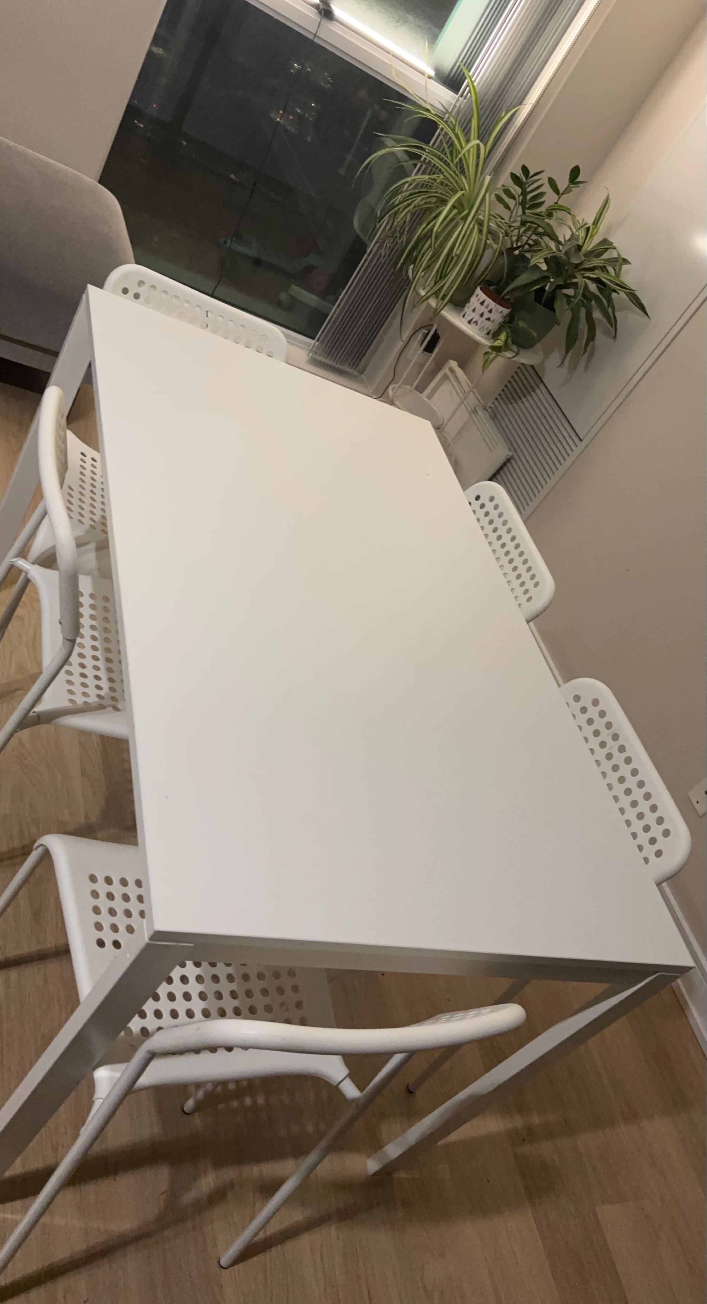 IKEA White Dining Table with 5 Chairs