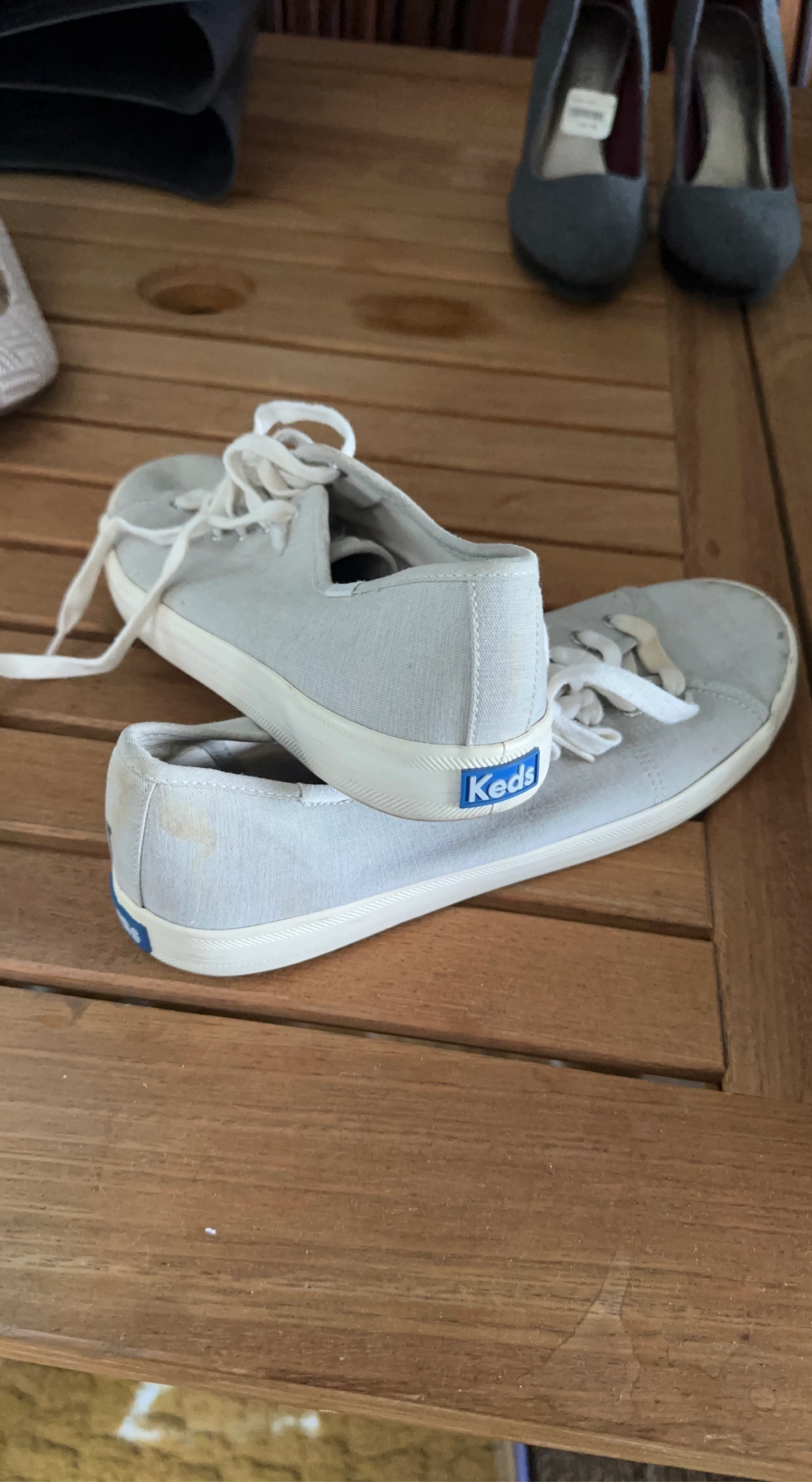 Women’s Grey Canvas Sneakers. Size 9