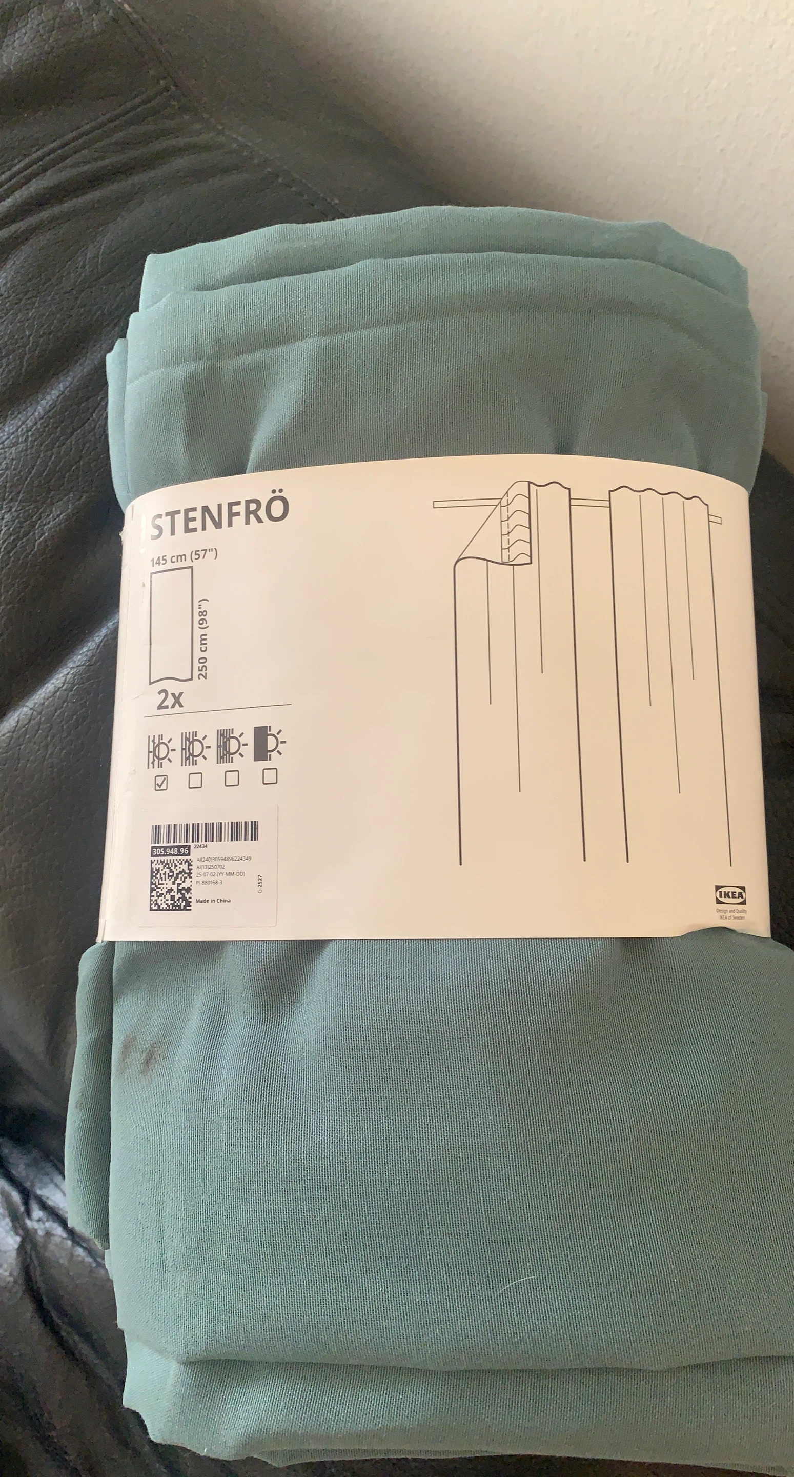 IKEA STENFRÖ Curtains - Teal Green