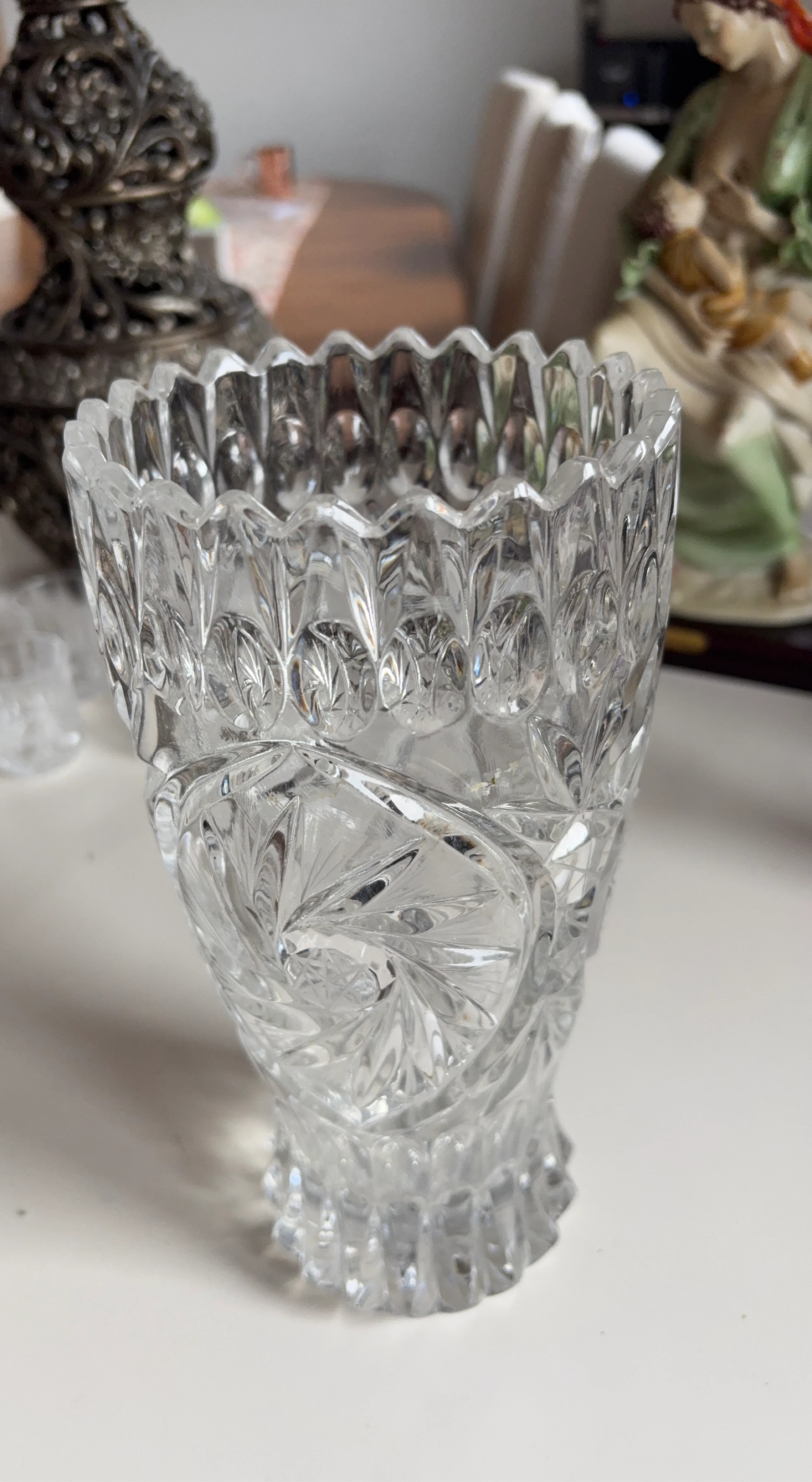 Cut Crystal Glass Vase