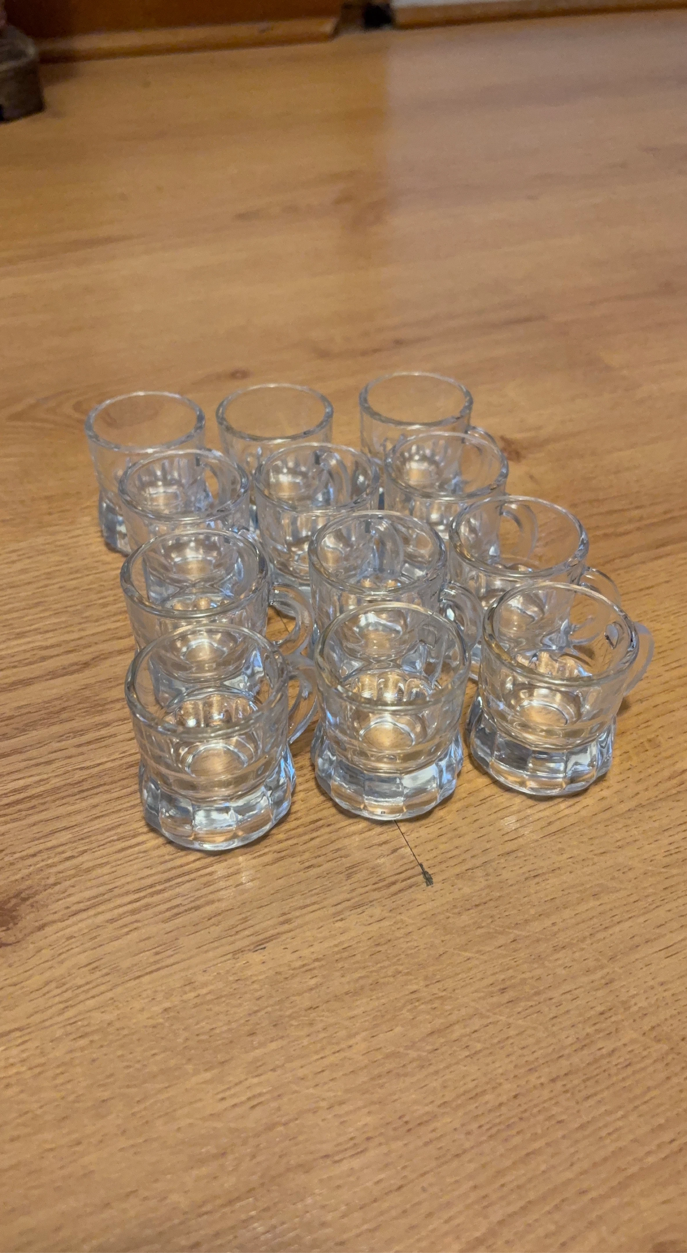 Set of 10 Miniature Glass Mugs with Handles