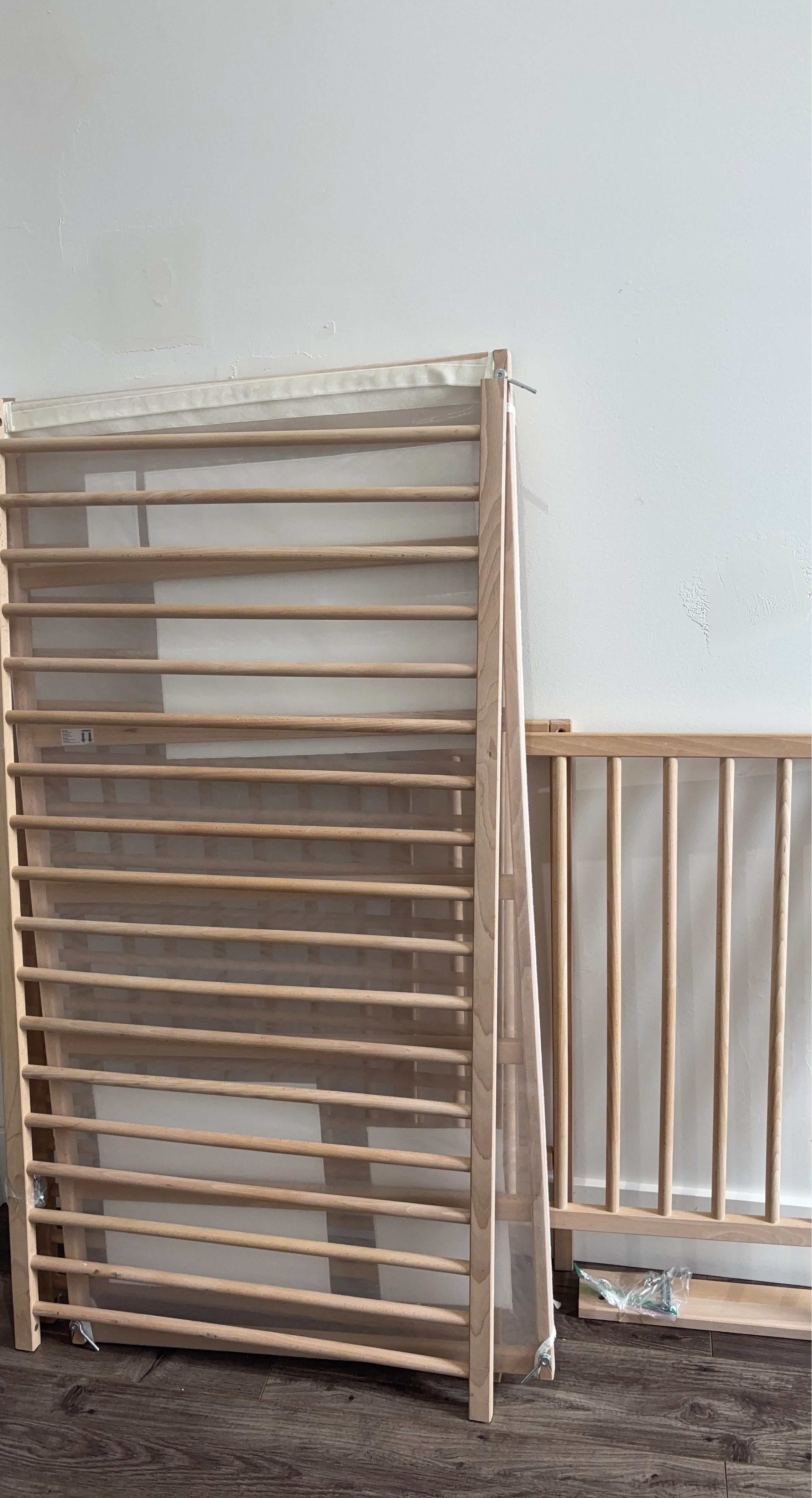 IKEA Wooden CRIB/Toddler Bed Frame + matress