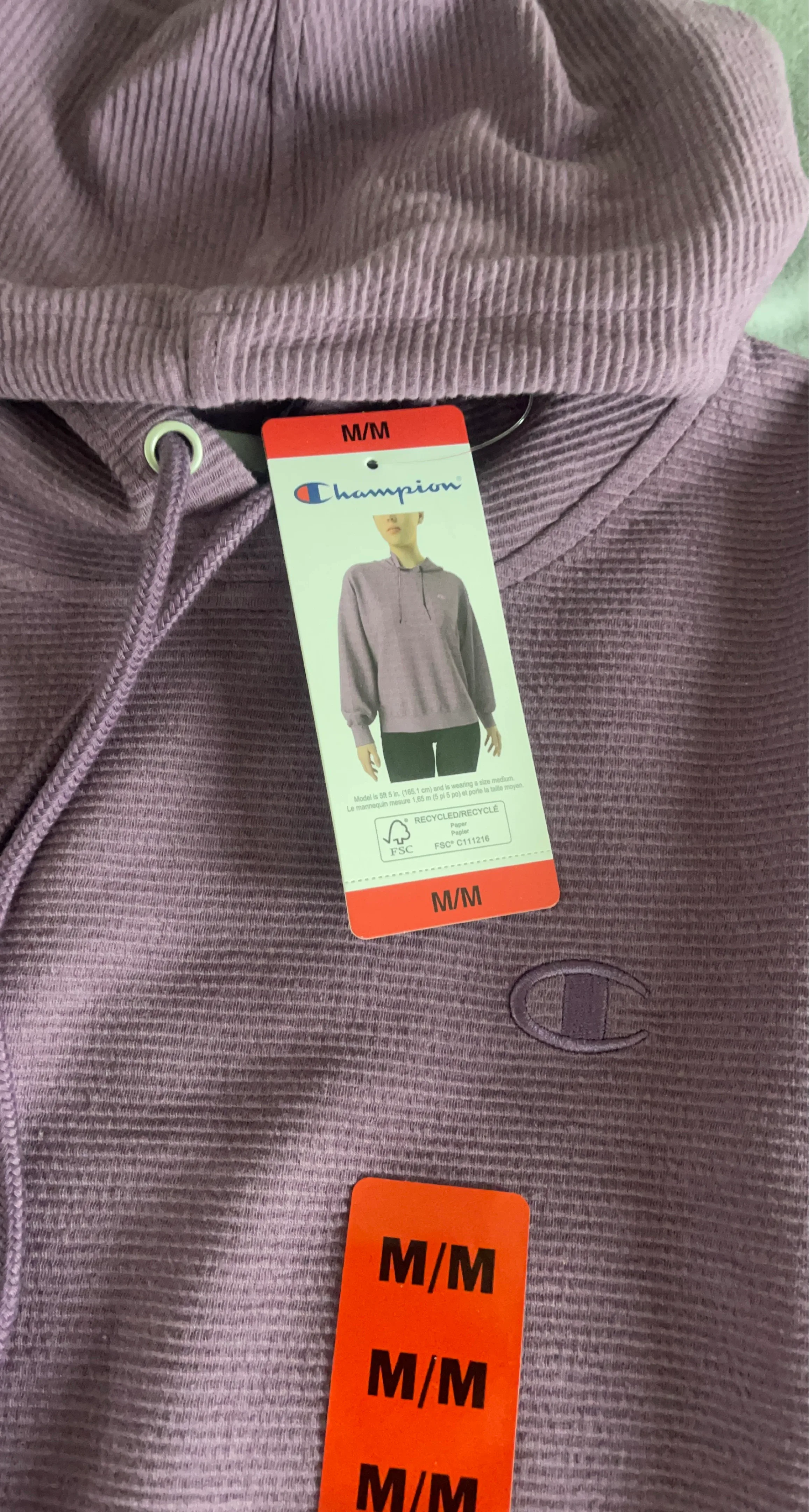 Champion Purple Ribbed Hoodie