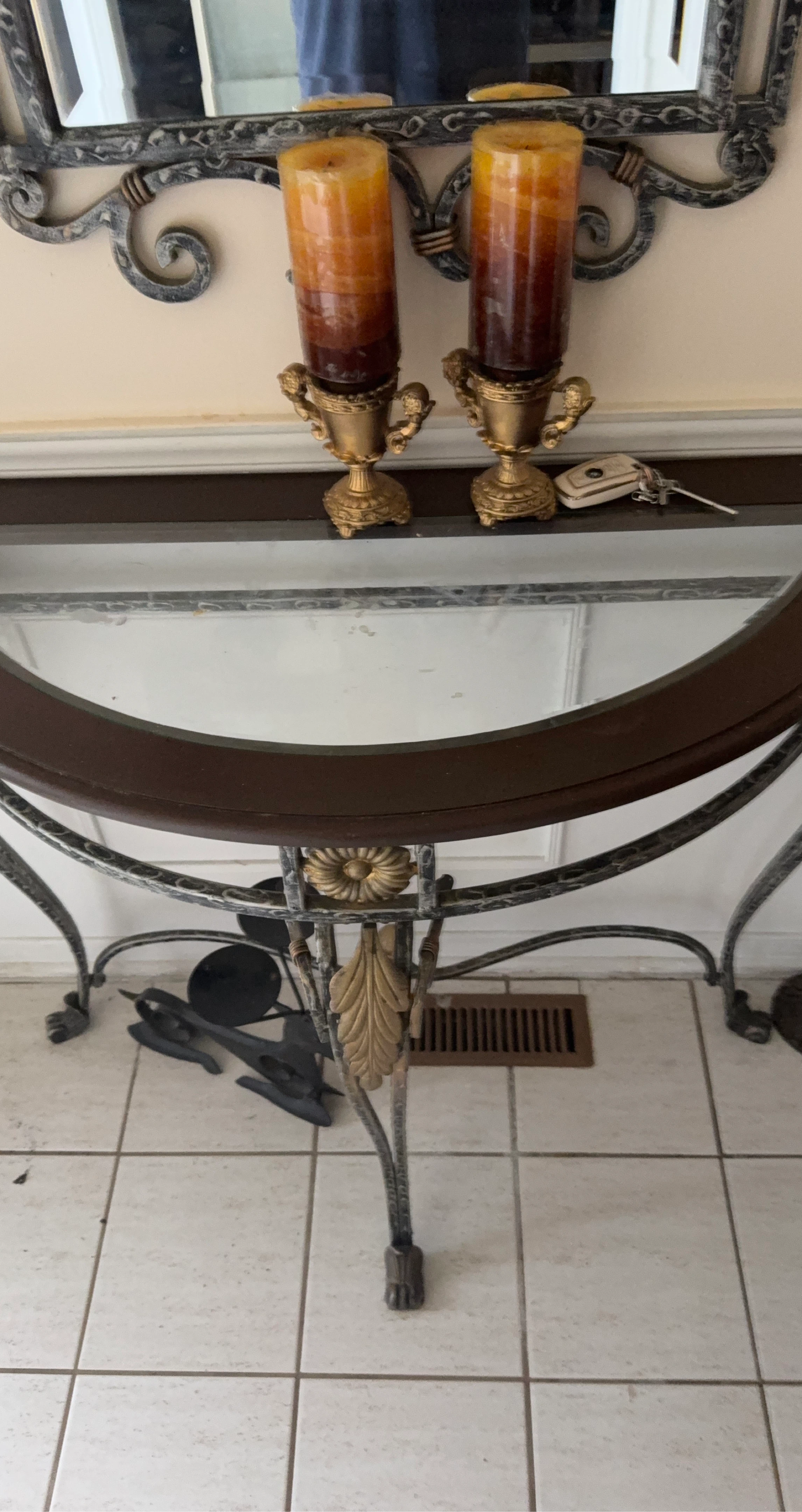 Decorative Pillar Candles with Gold Holders