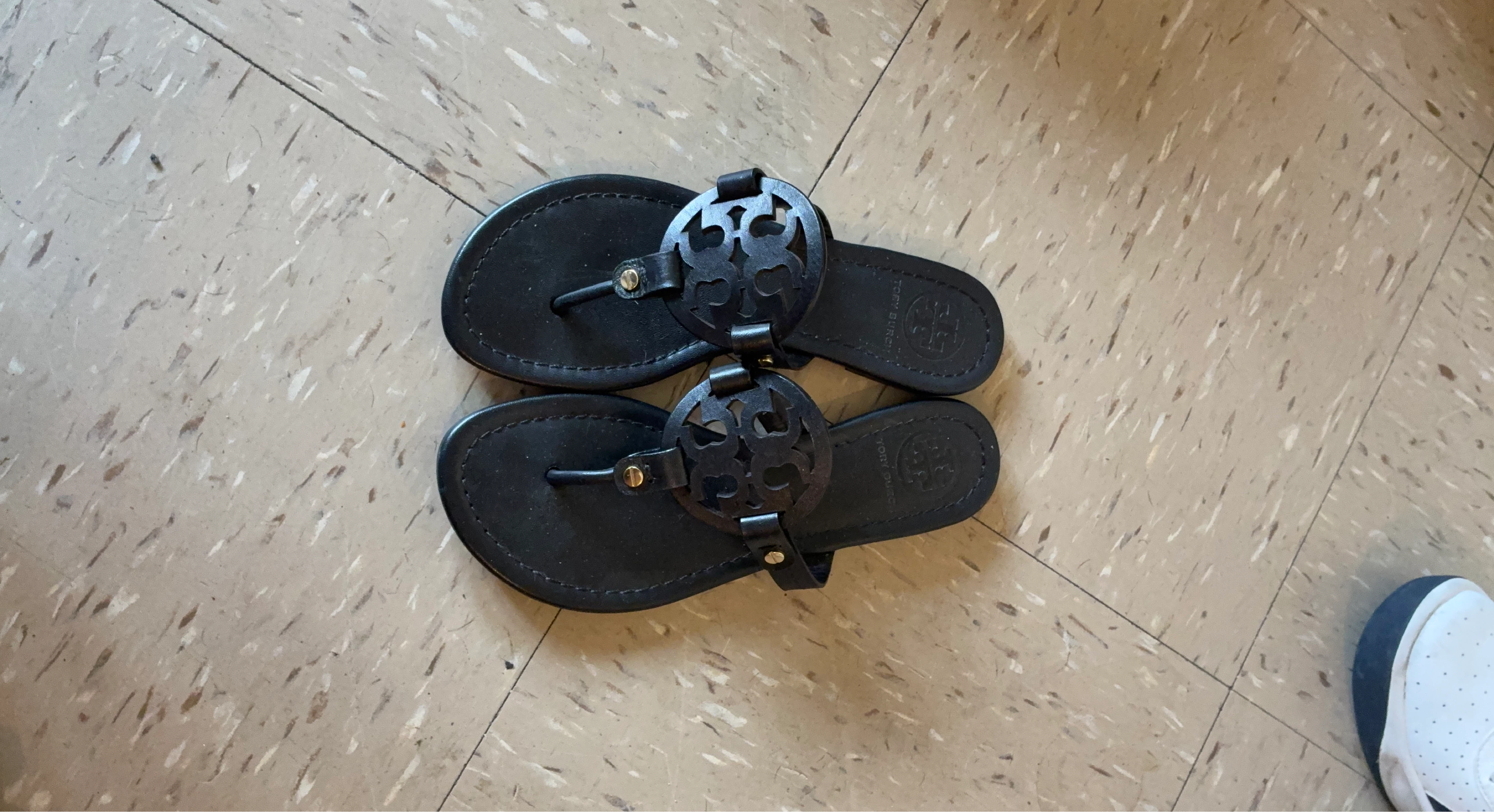 Tory Burch Black Leather Miller Sandals