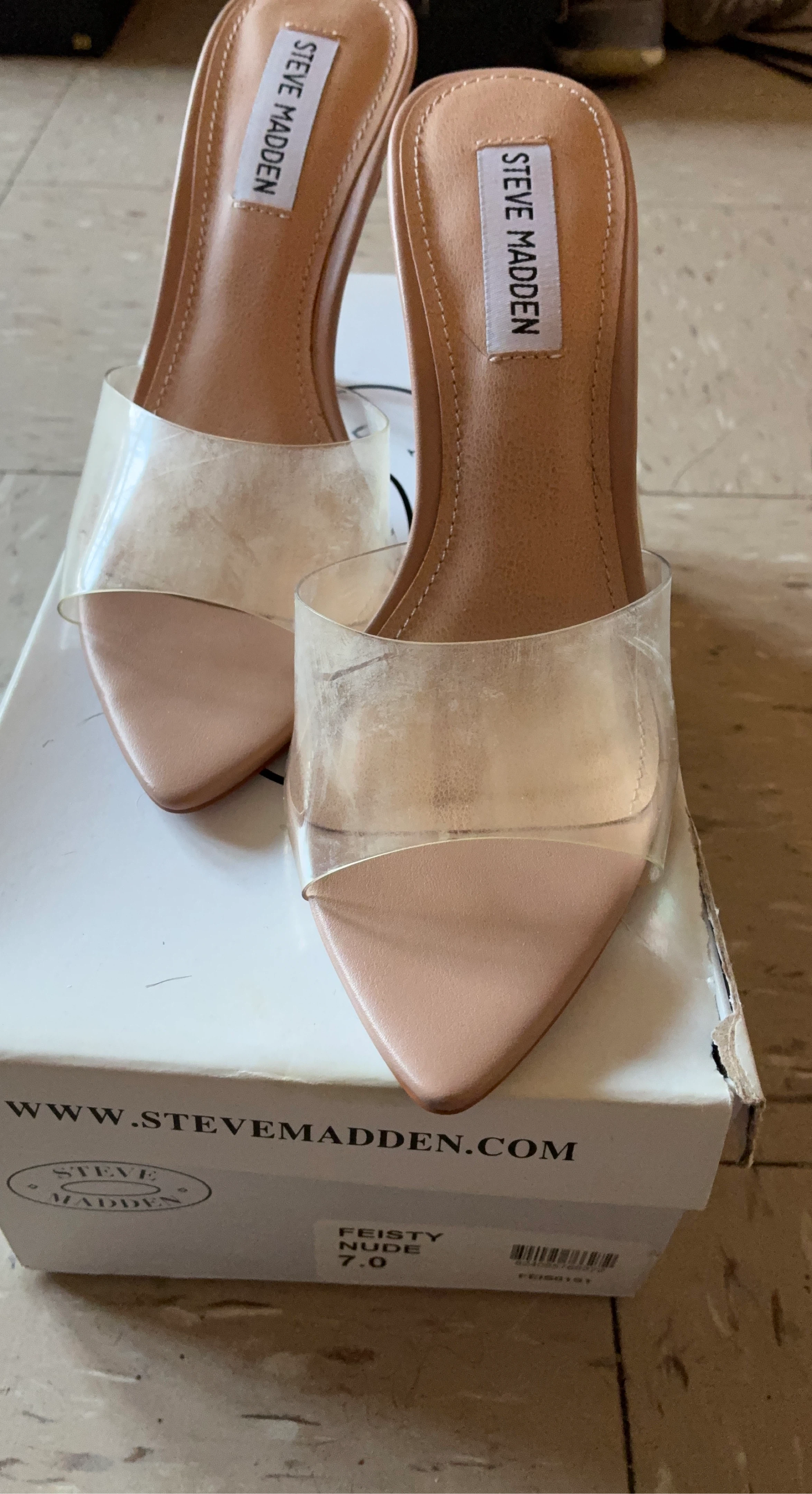 Steve Madden Feisty Mules - Nude - Size 7.0
