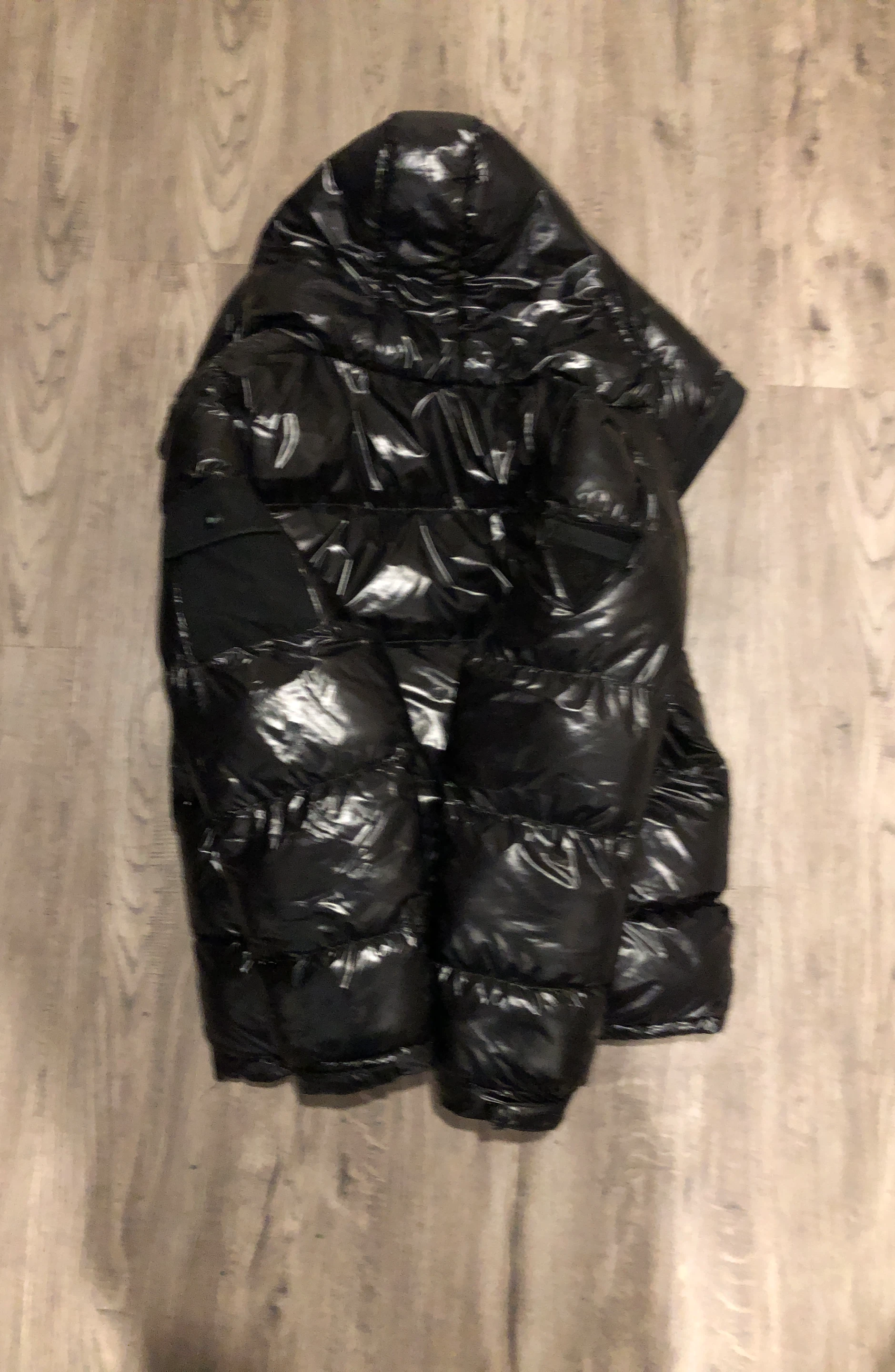 Shiny black puffer jacket