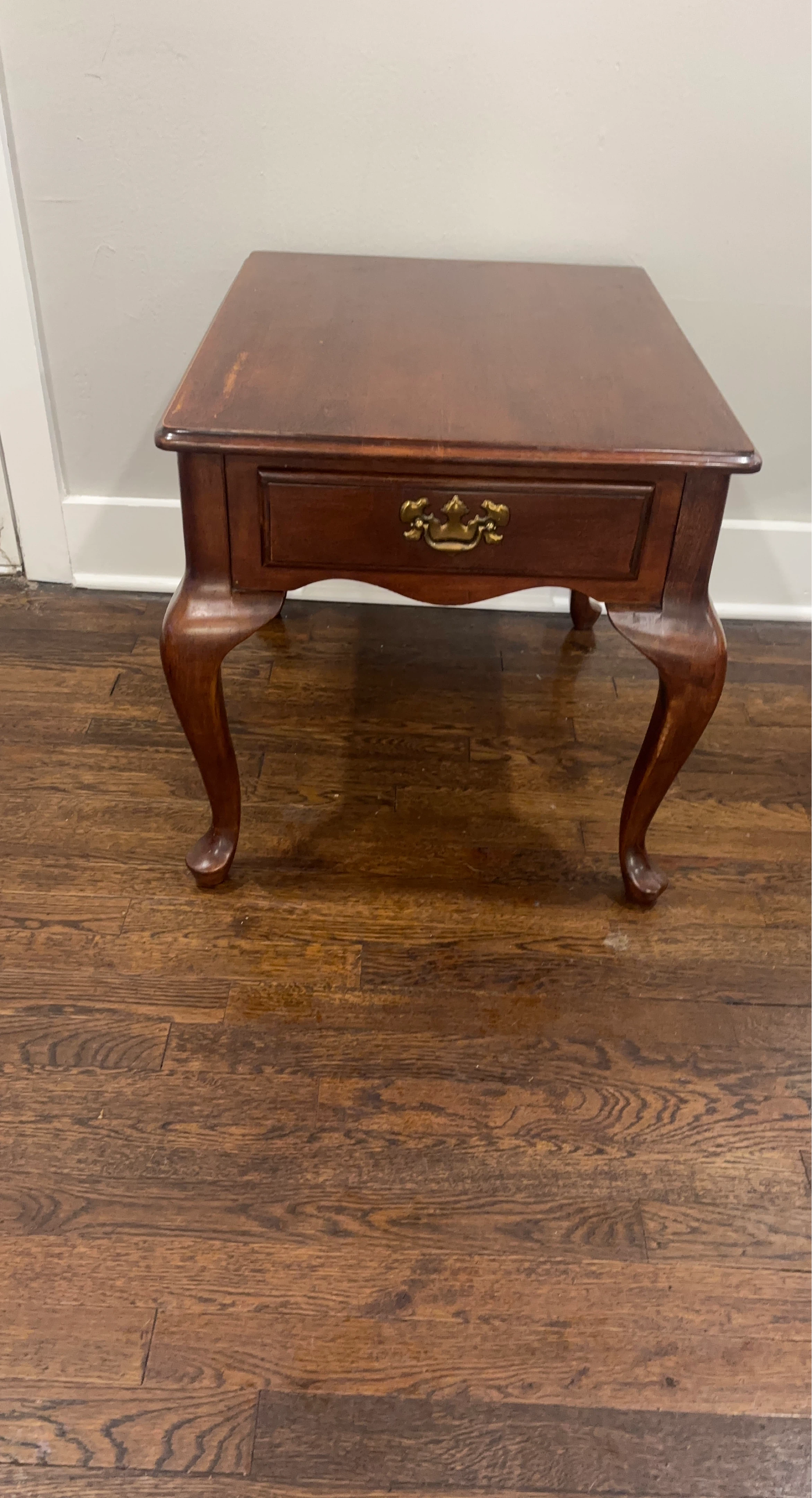 Vintage Wood End Table with Drawer- Reduced For Quick Sale