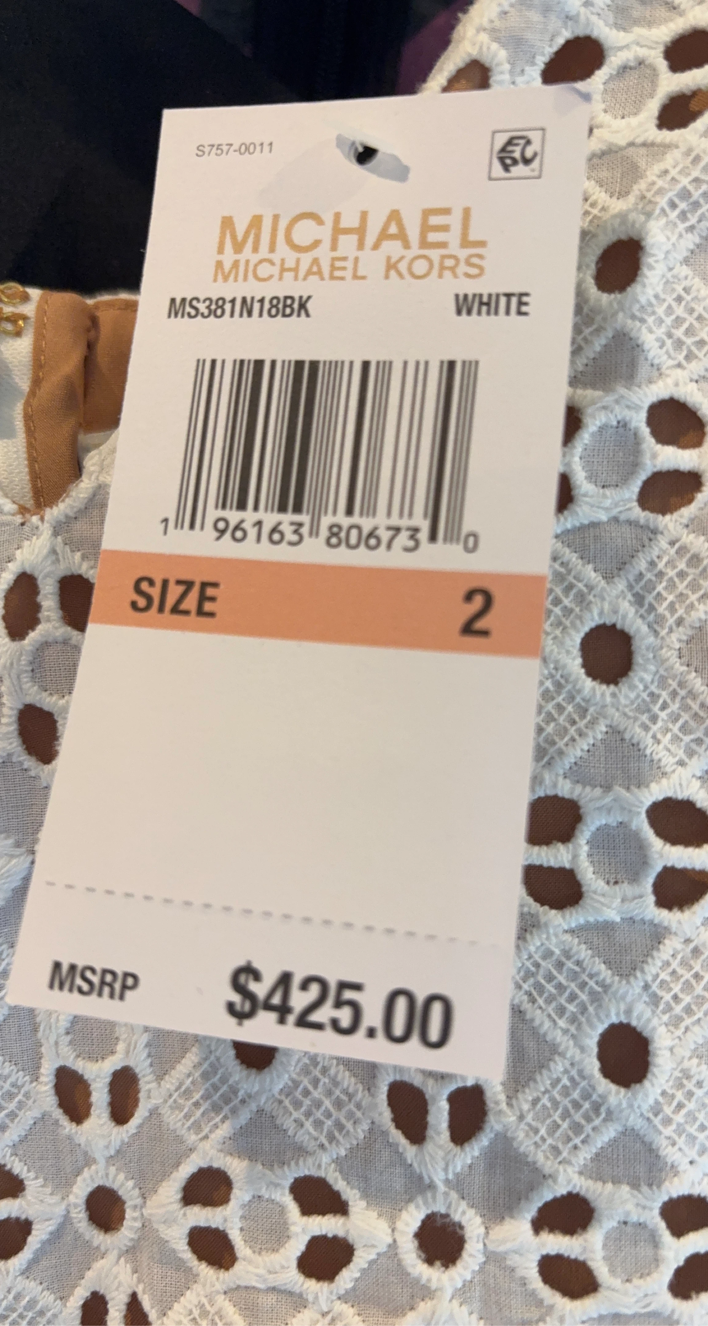 Michael Kors White Eyelet Dress - Size 2