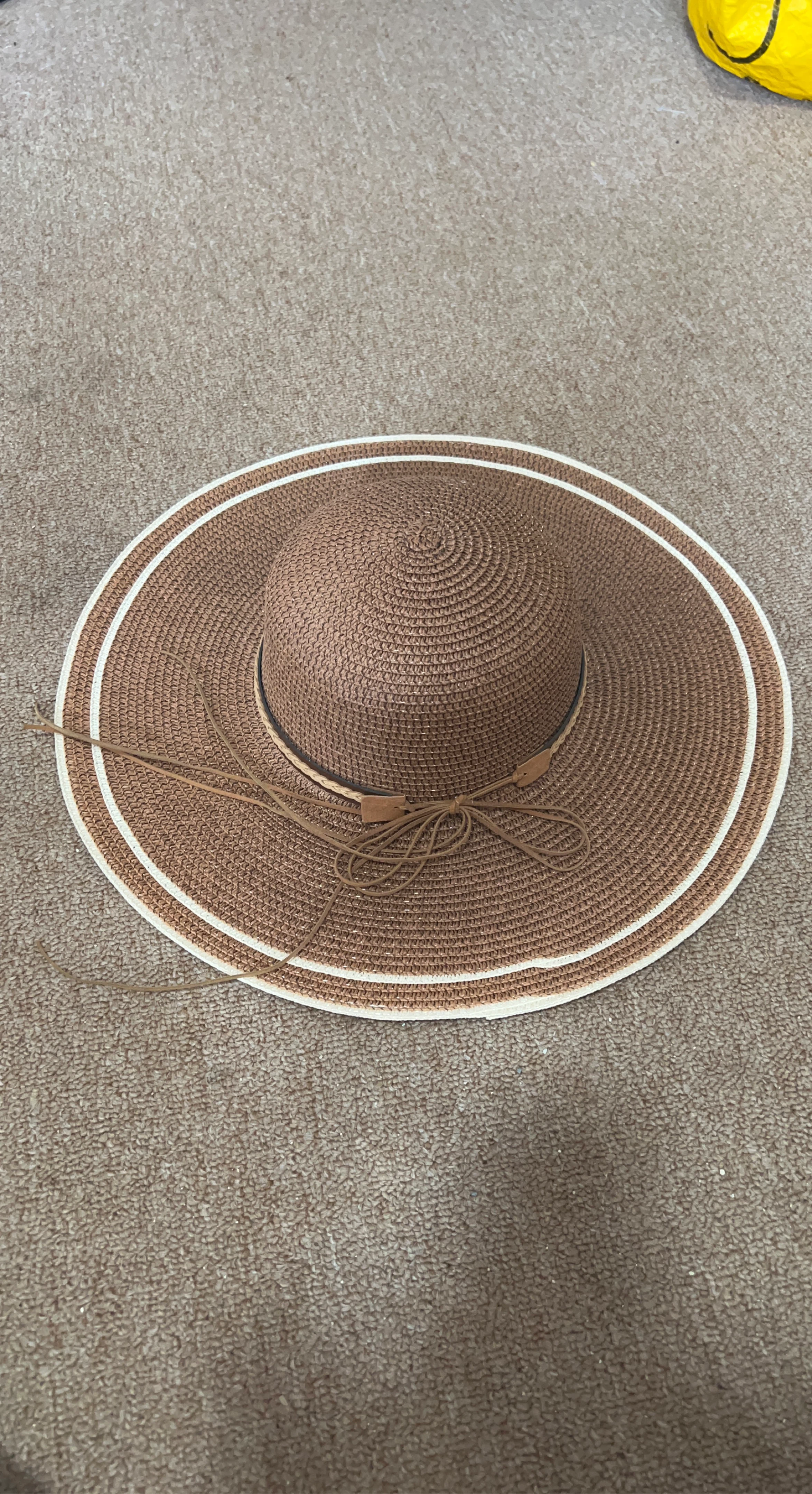Straw Sun Hat with Ribbon Accent