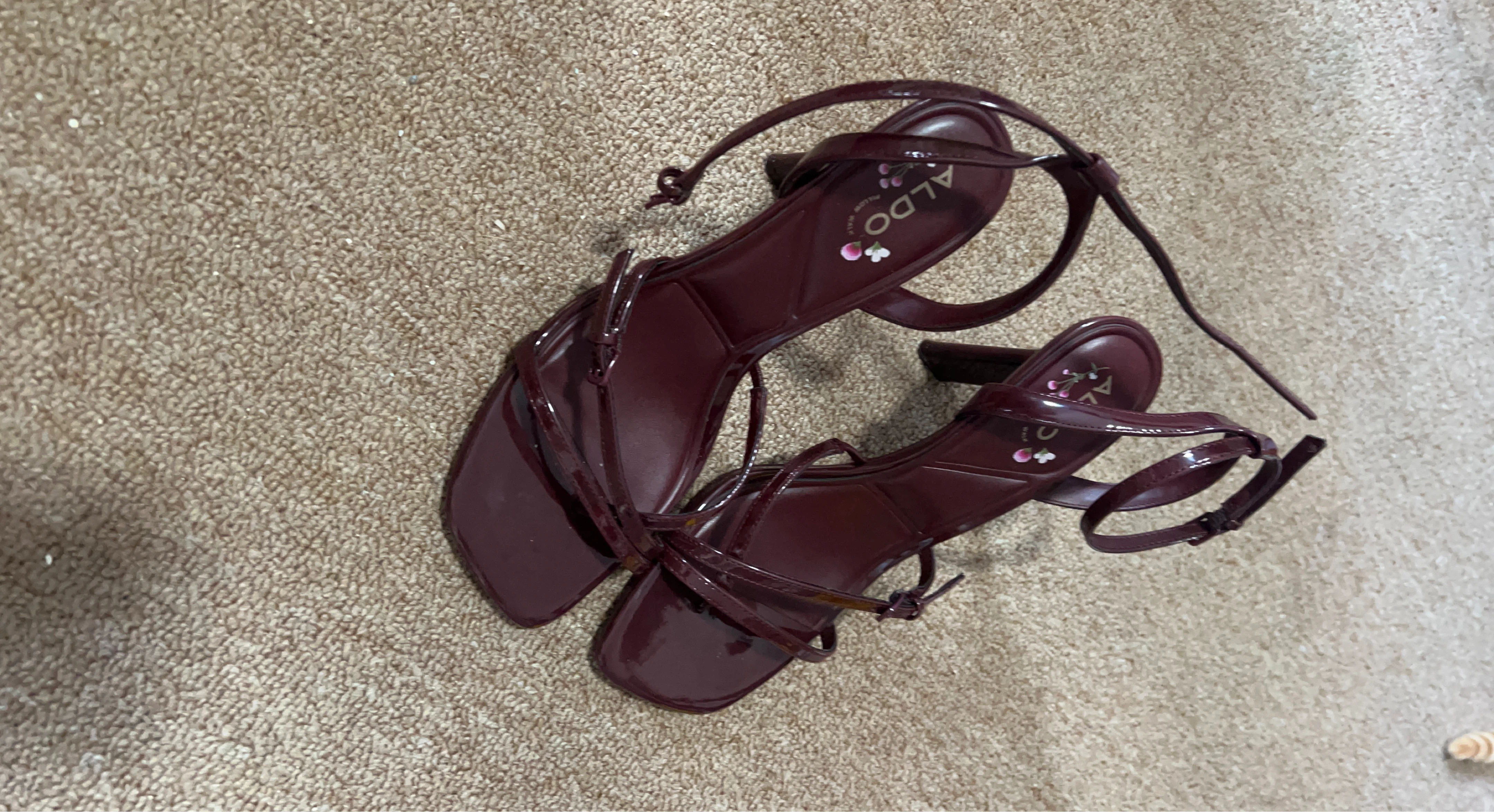 ALDO Women's Burgundy Heeled Sandals Size 8