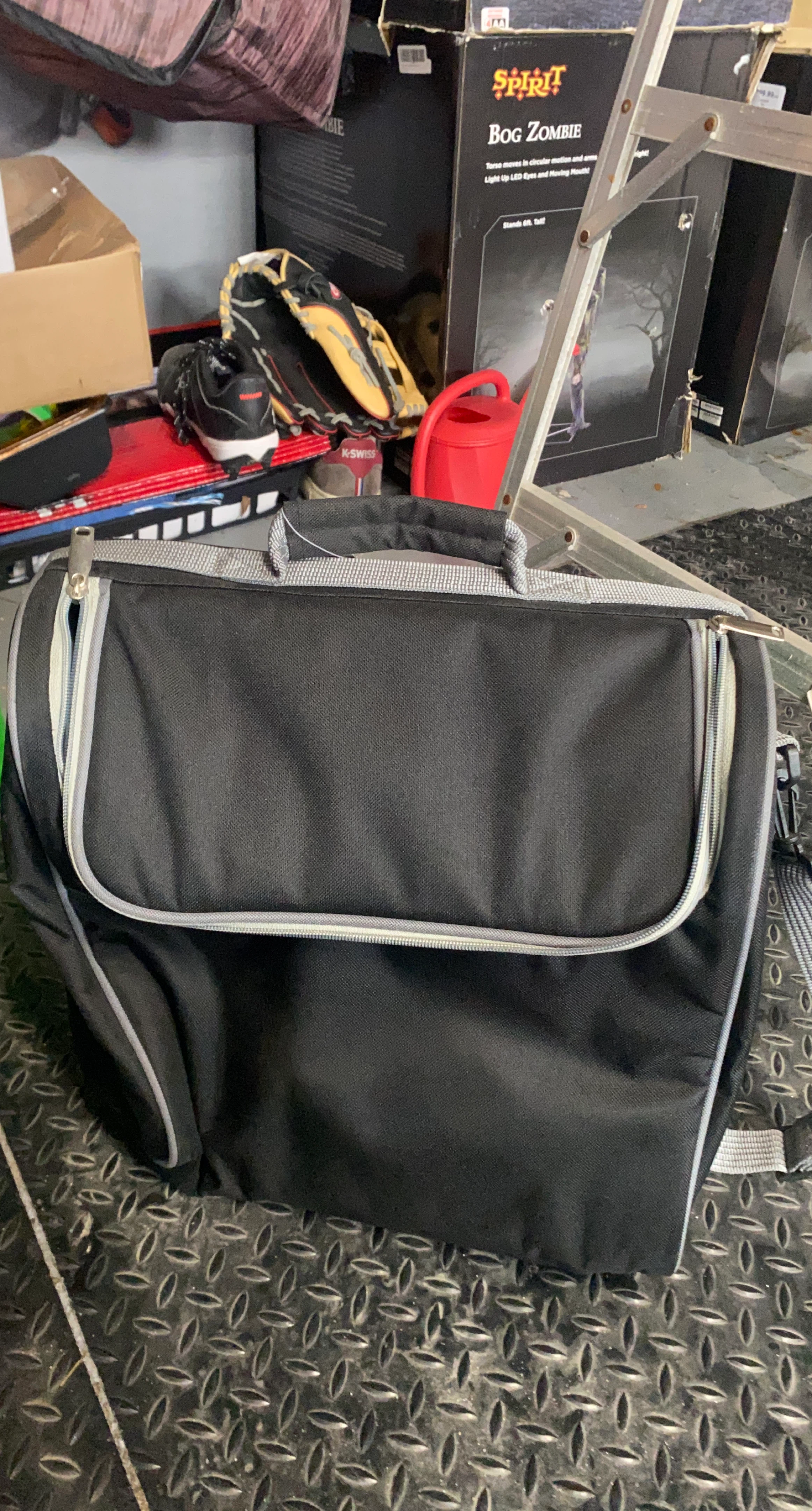 Black and Grey Duffel Bag