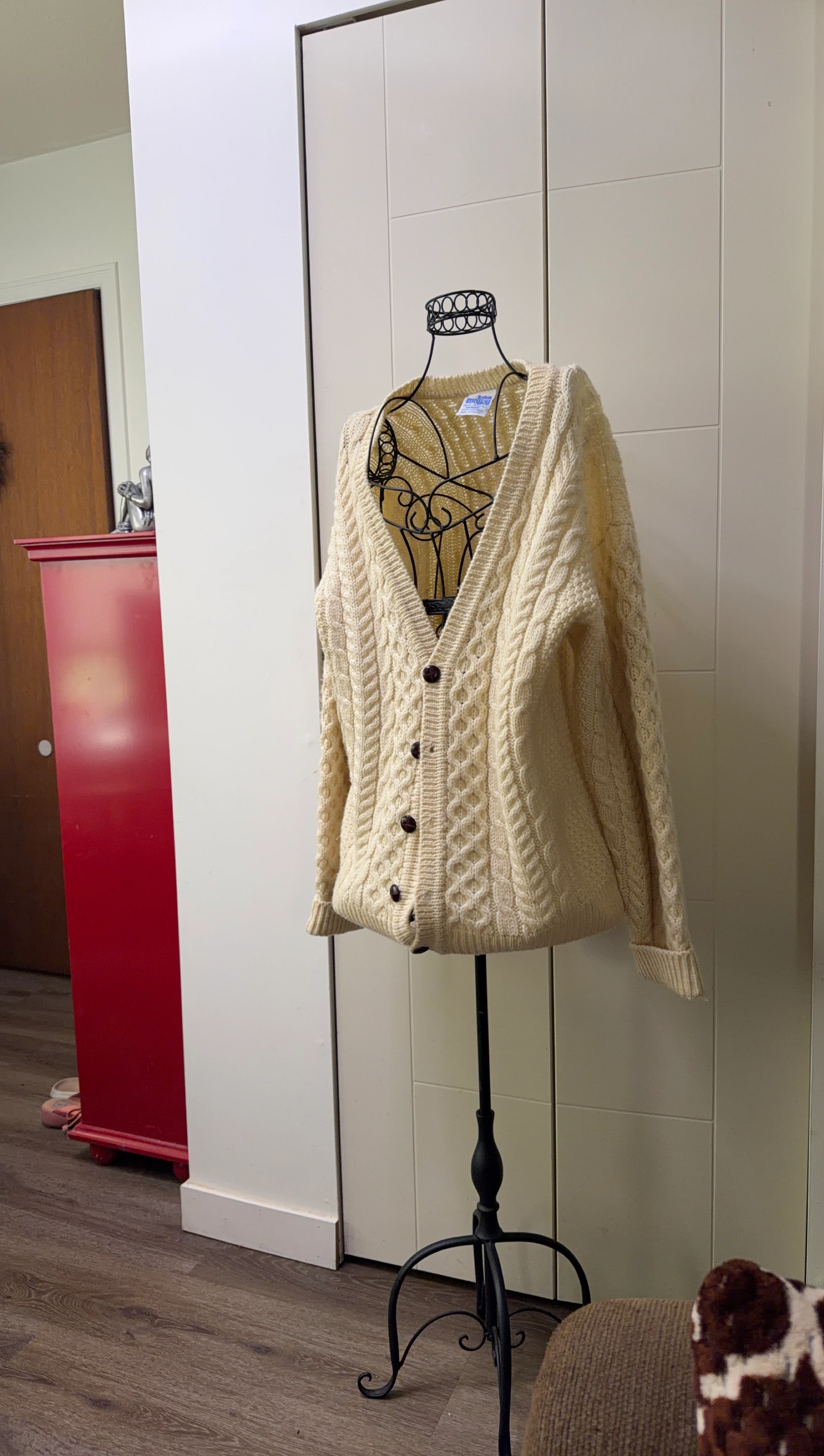 Cream Cable Knit Cardigan