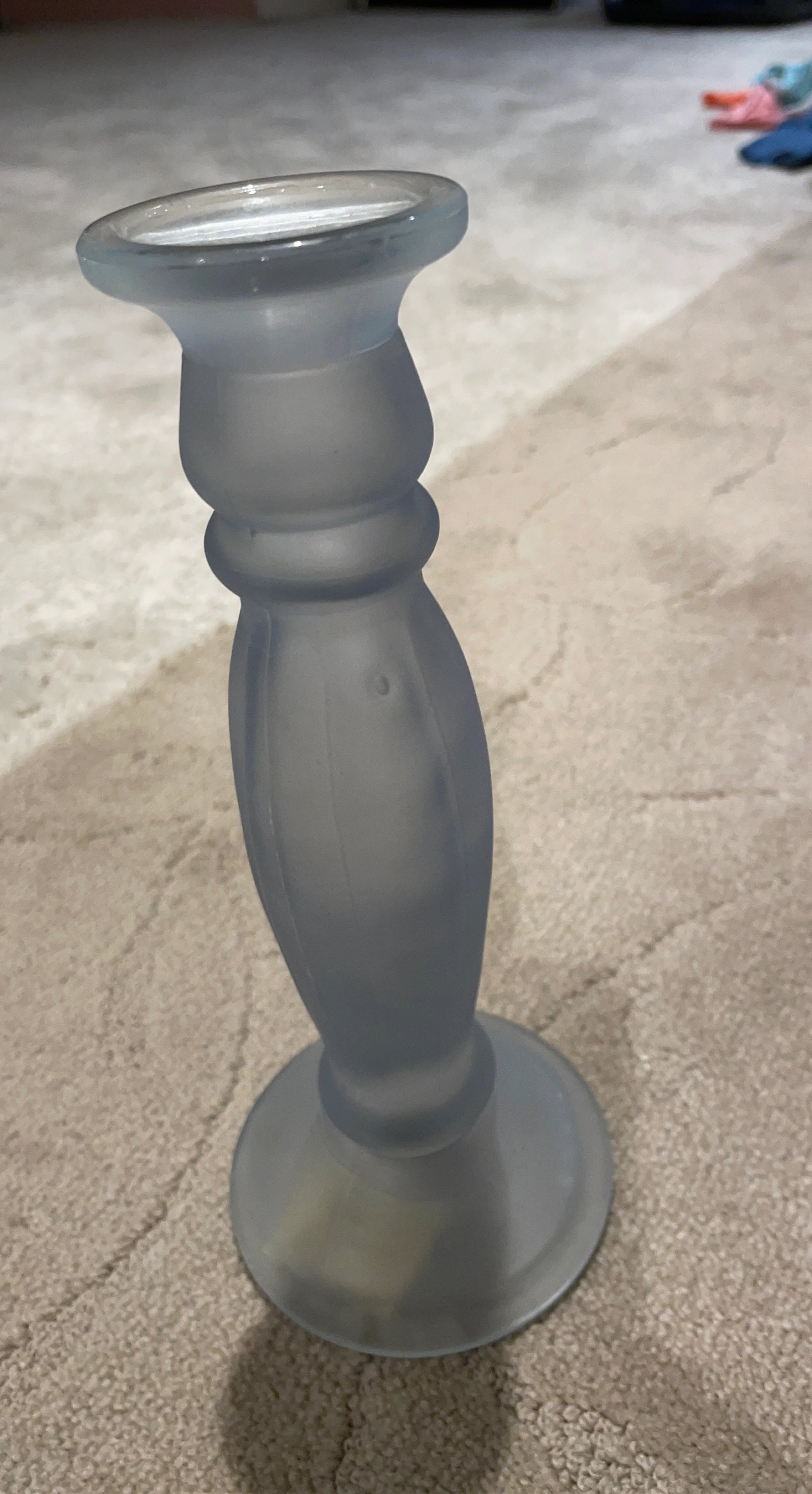 Frosted Glass Candlestick Holder