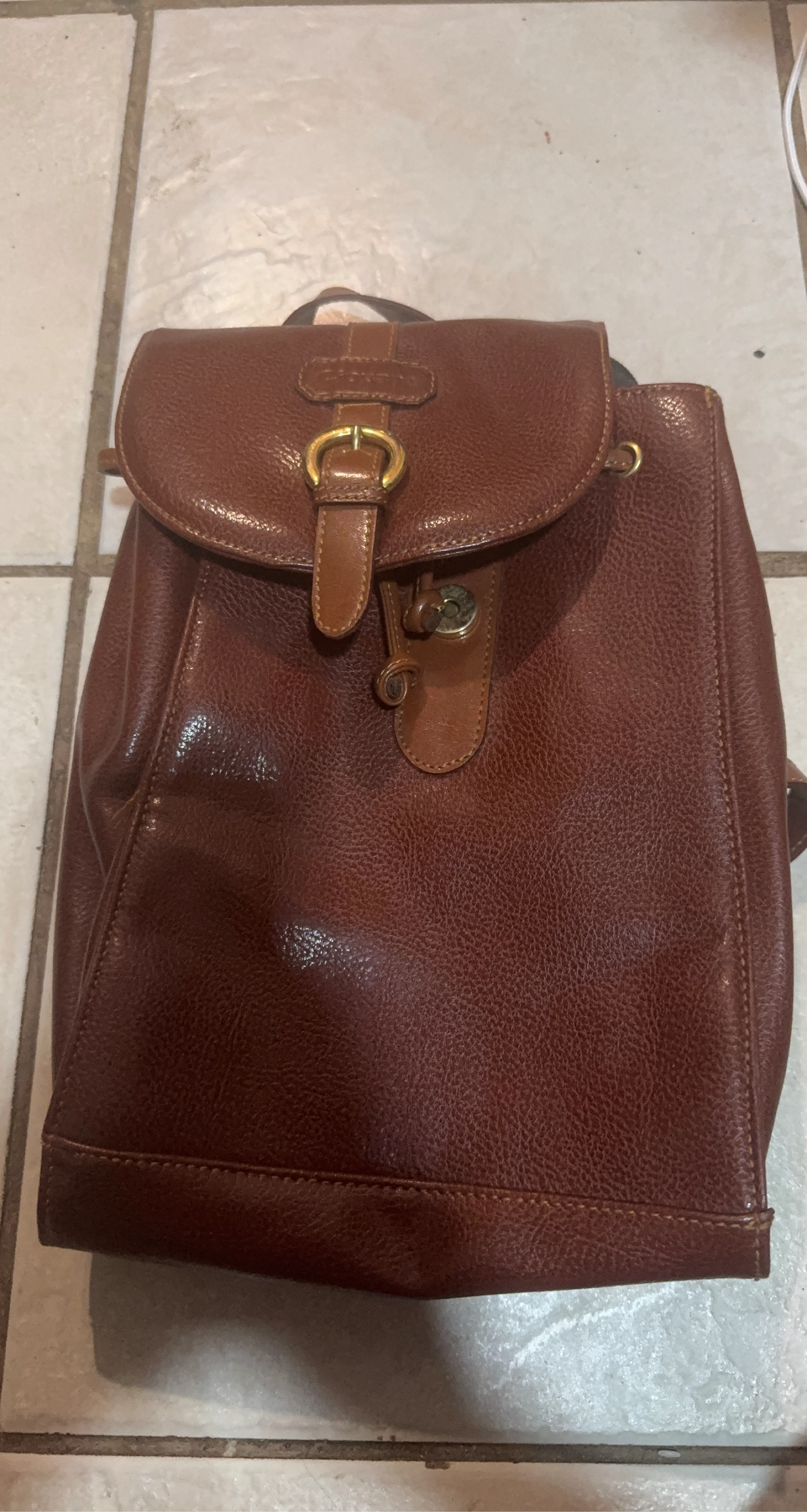 Brown Leather Backpack